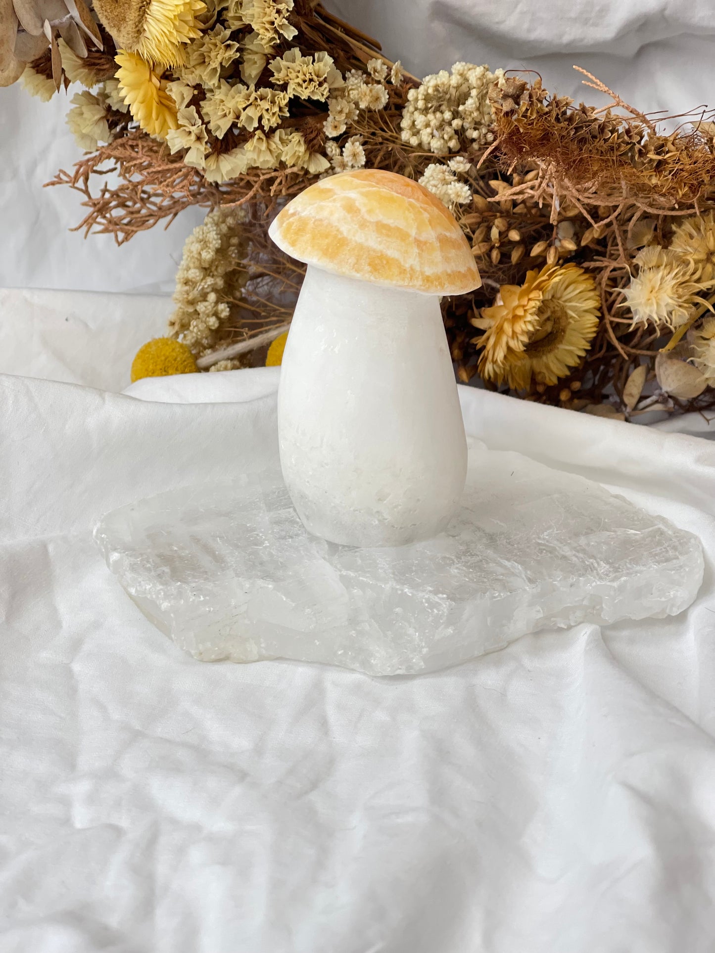 Orange Calcite Mushroom #3