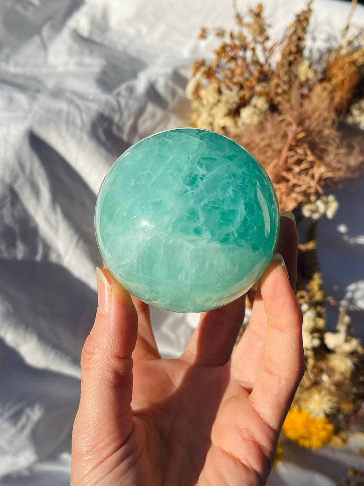 Green Fluorite Sphere