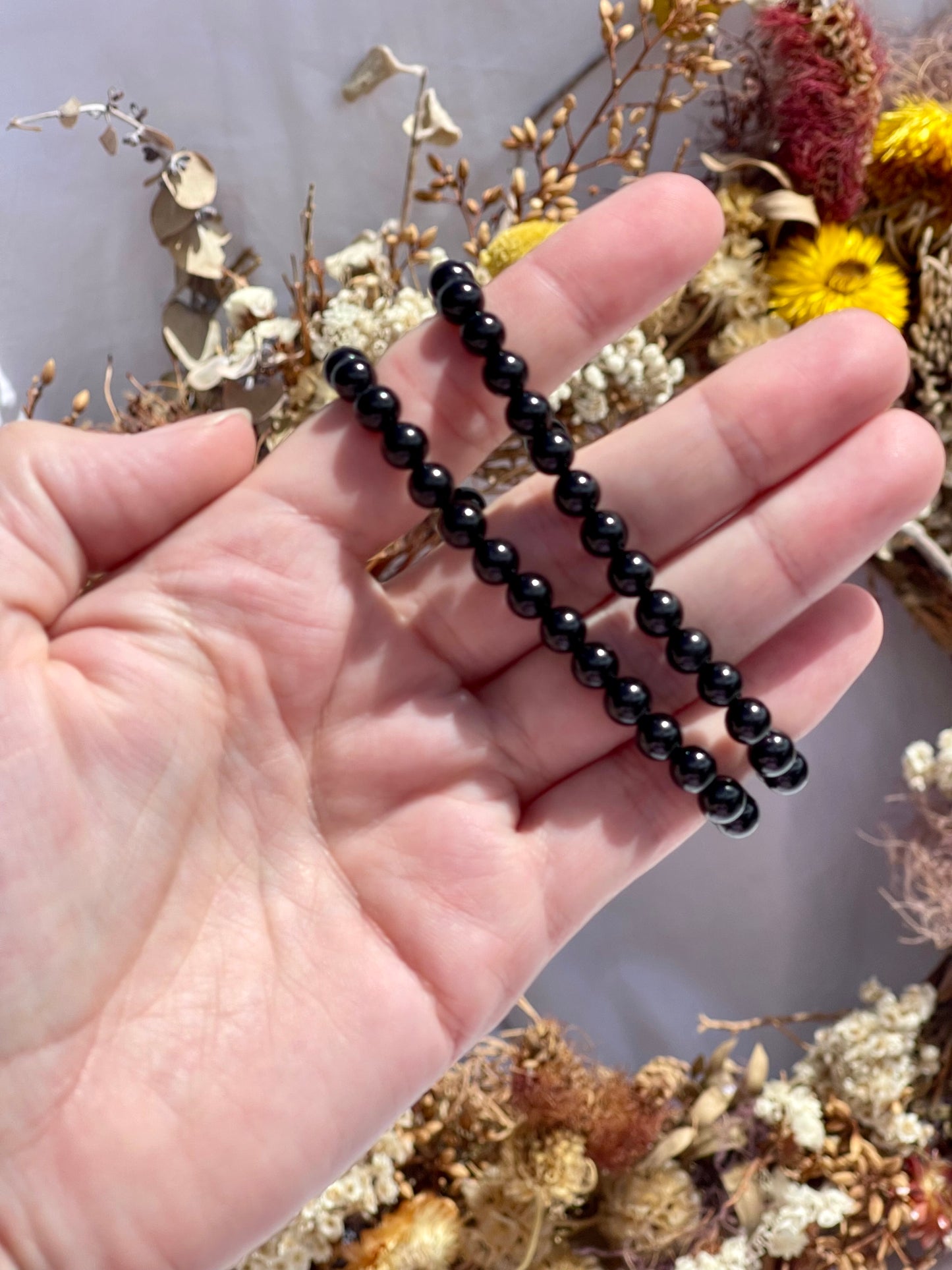 Black Tourmaline Bracelet | Medium Bead
