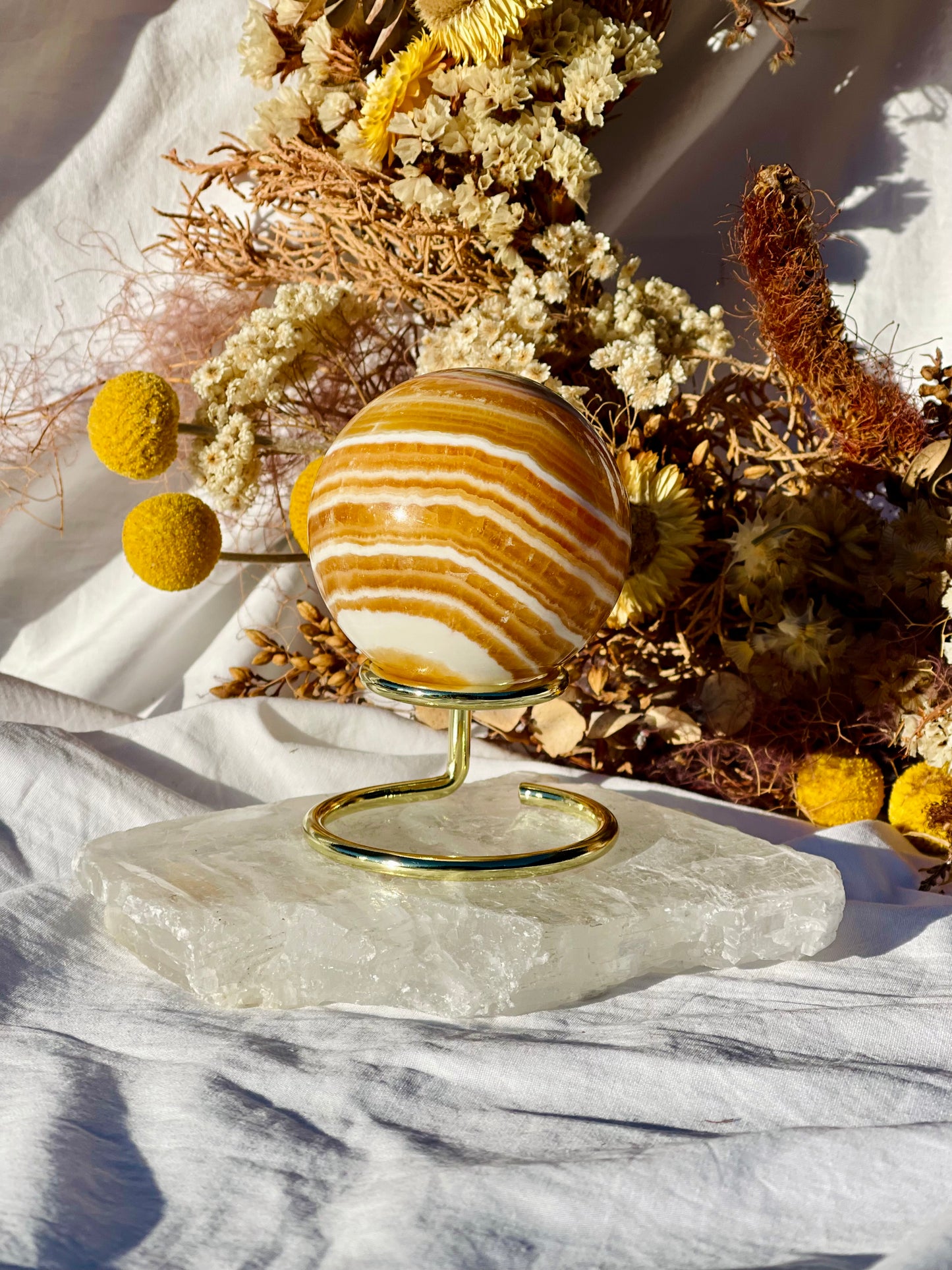 Orange Calcite Sphere #3