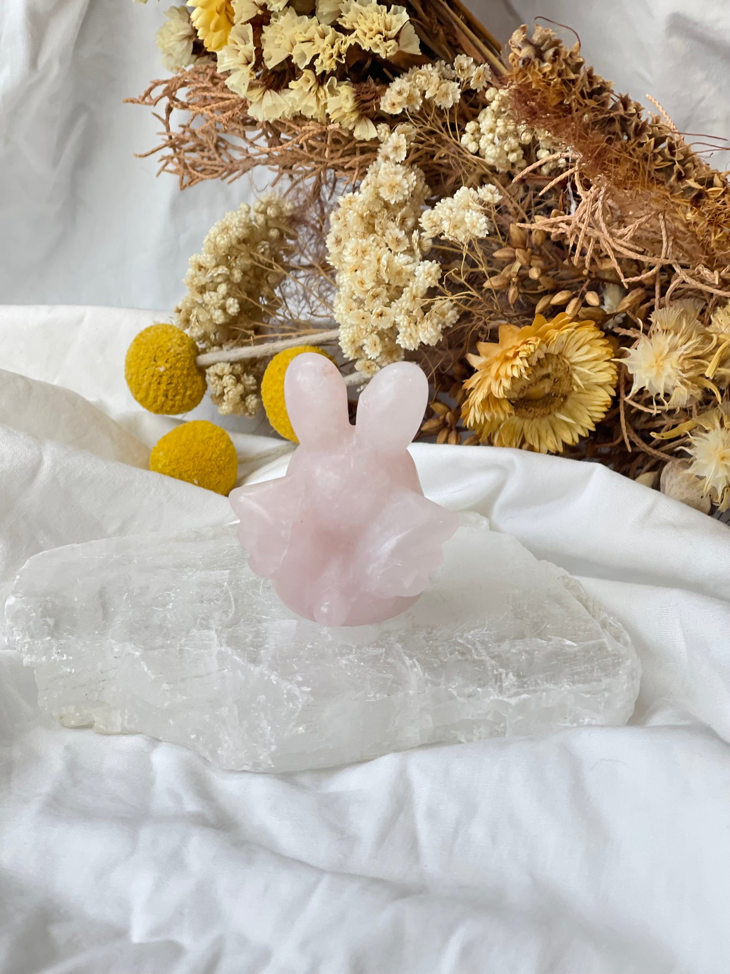 Rose Quartz Winged Bunny #2