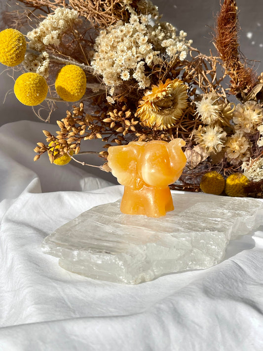 Orange Calcite Baby Elephant