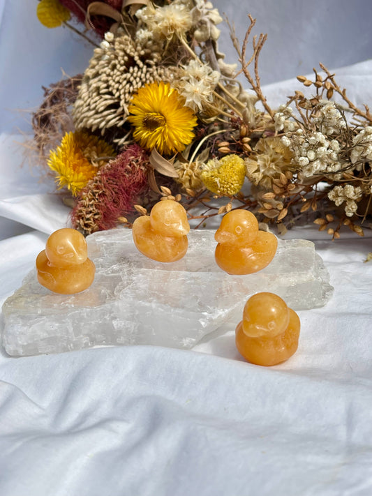 Orange Calcite Mini Duck