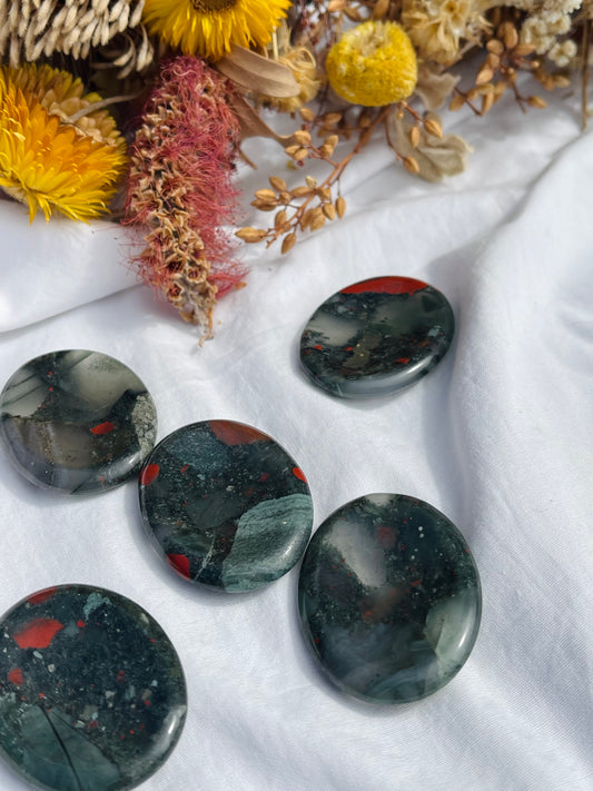 African Bloodstone Worry Stone