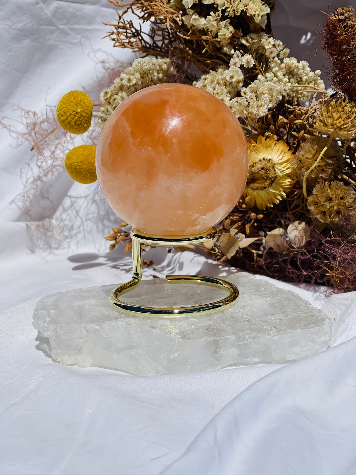 Orange Selenite Sphere