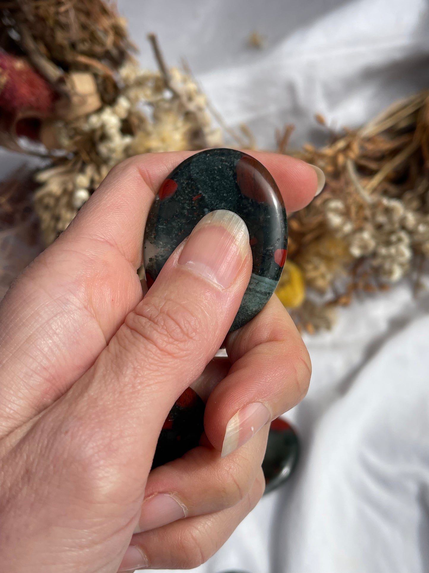 African Bloodstone Worry Stone