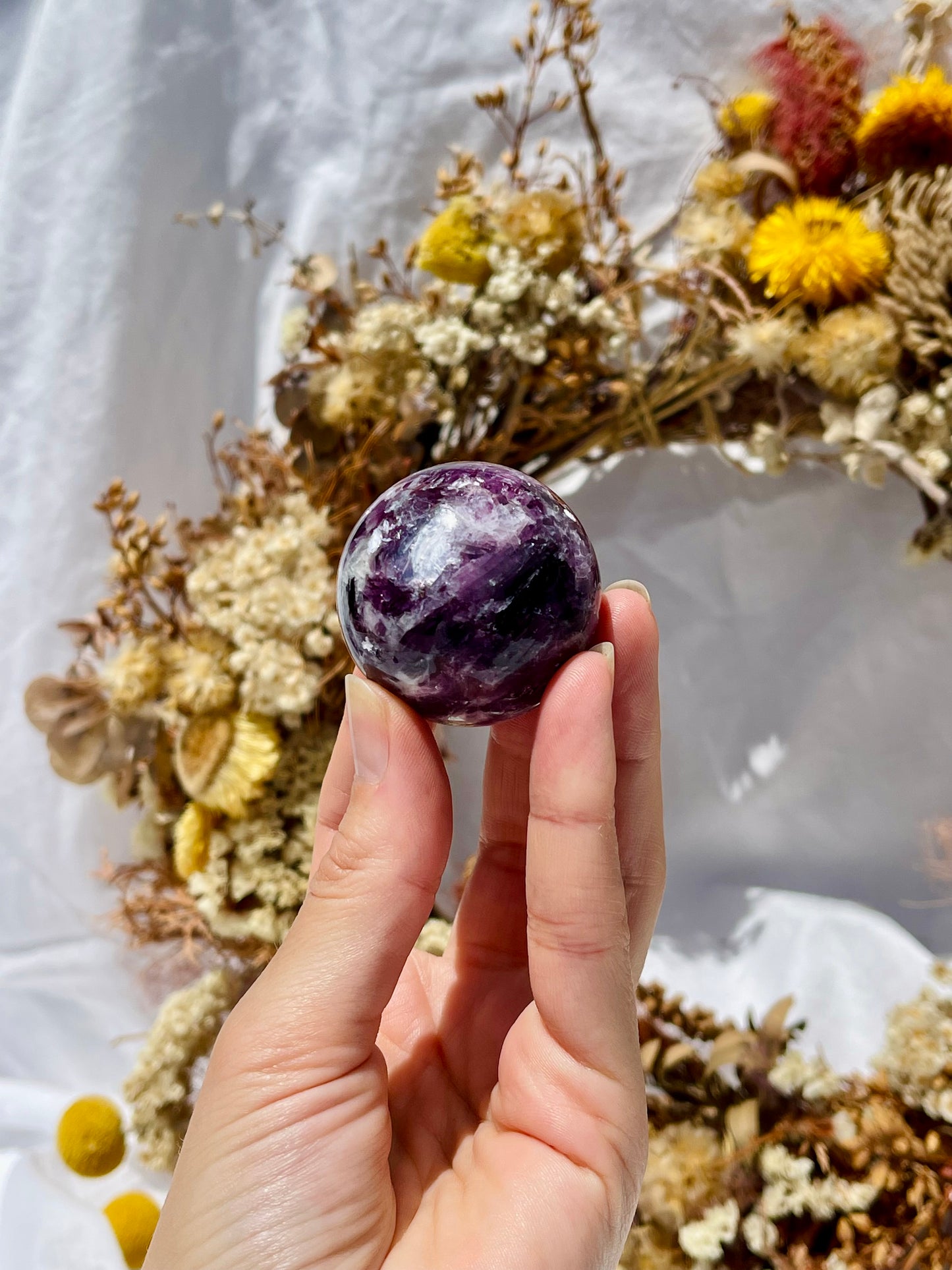 Gem Lepidolite Sphere #2