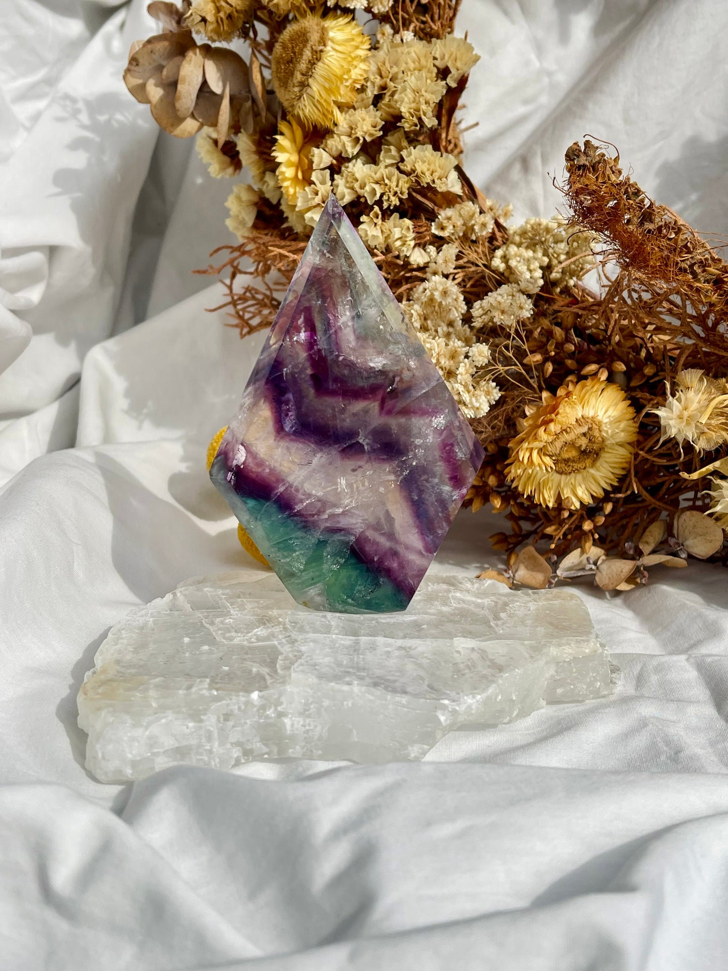 Rainbow Fluorite Diamond Point #2