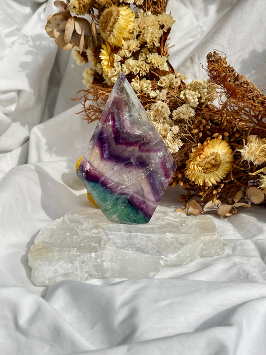 Rainbow Fluorite Diamond Point #2