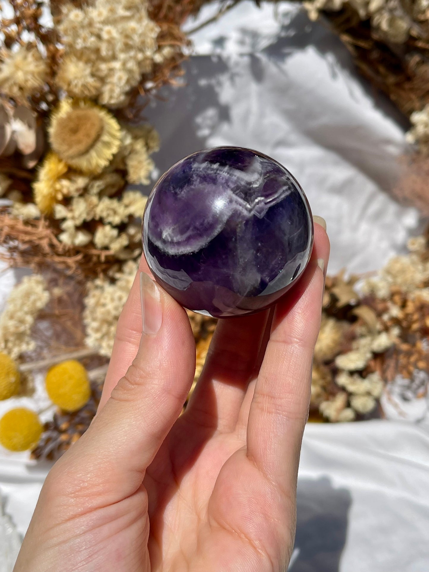 Chevron Amethyst Sphere