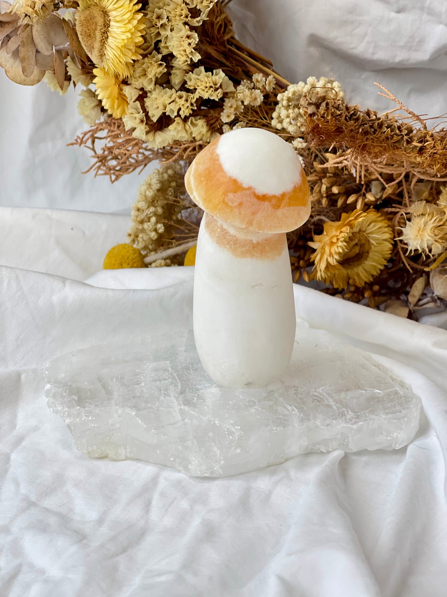 Orange Calcite Mushroom #1