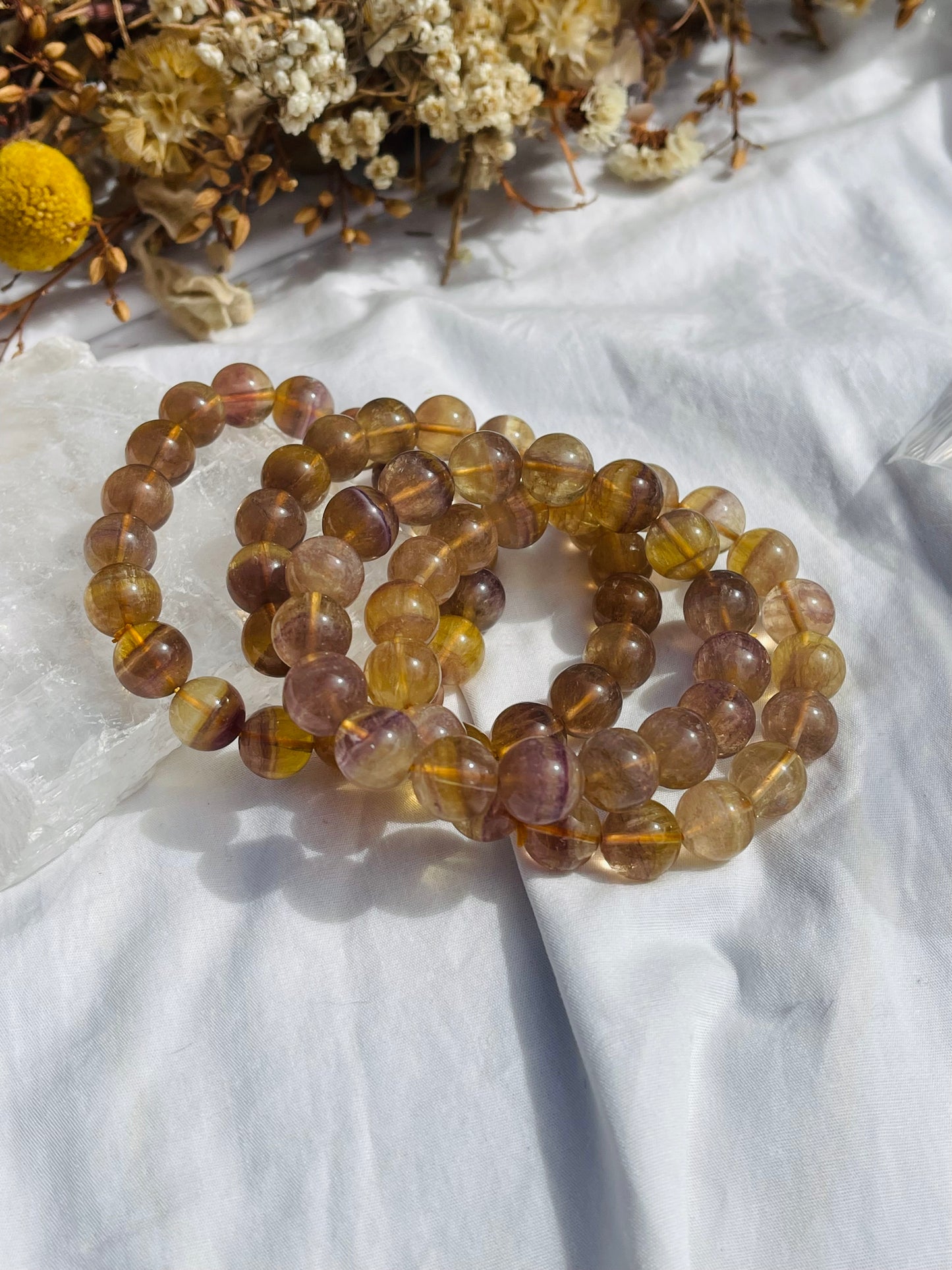 Yellow fluorite Bracelet | 12mm