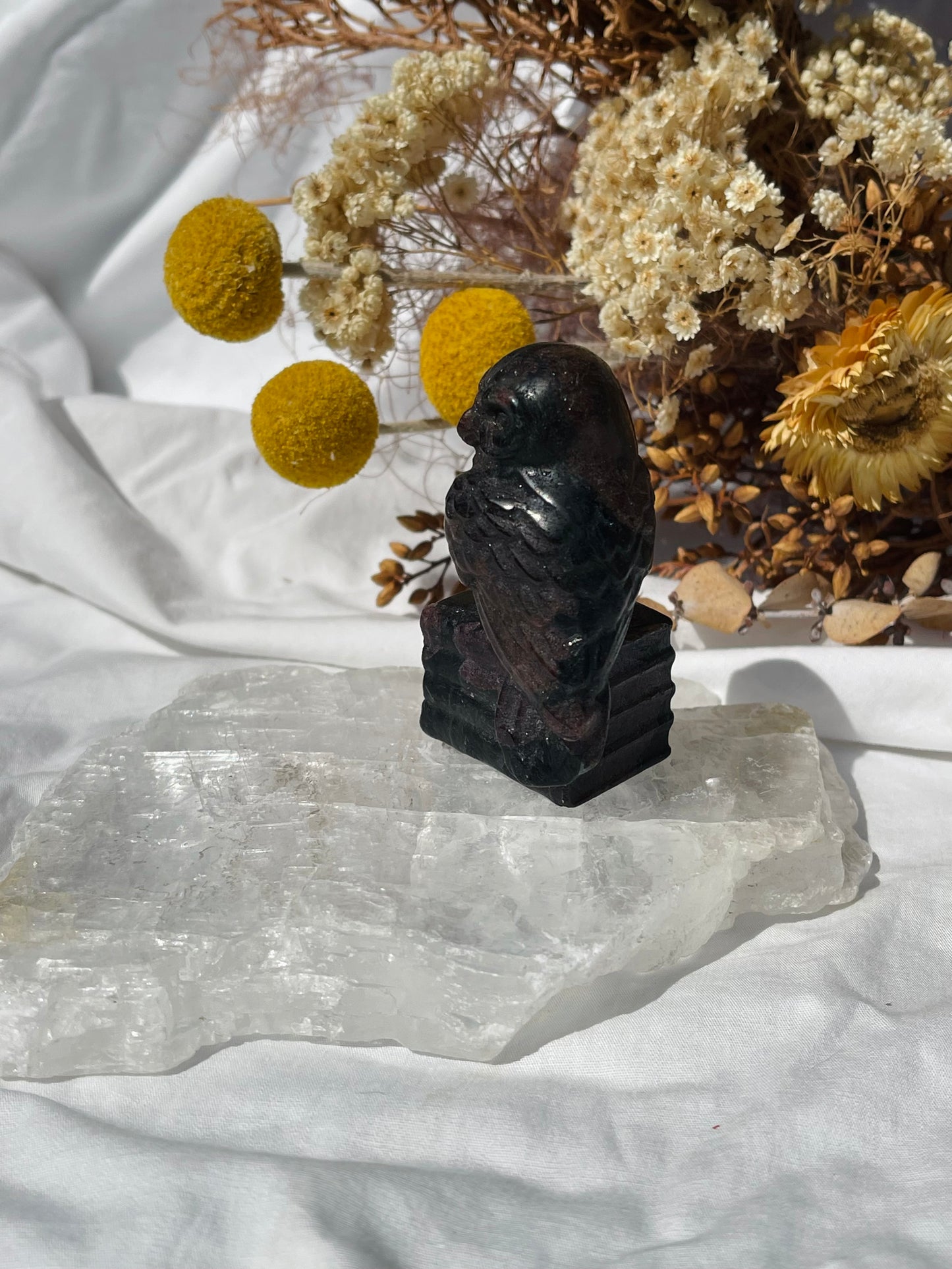 Garnet Astrophyllite Owl #1