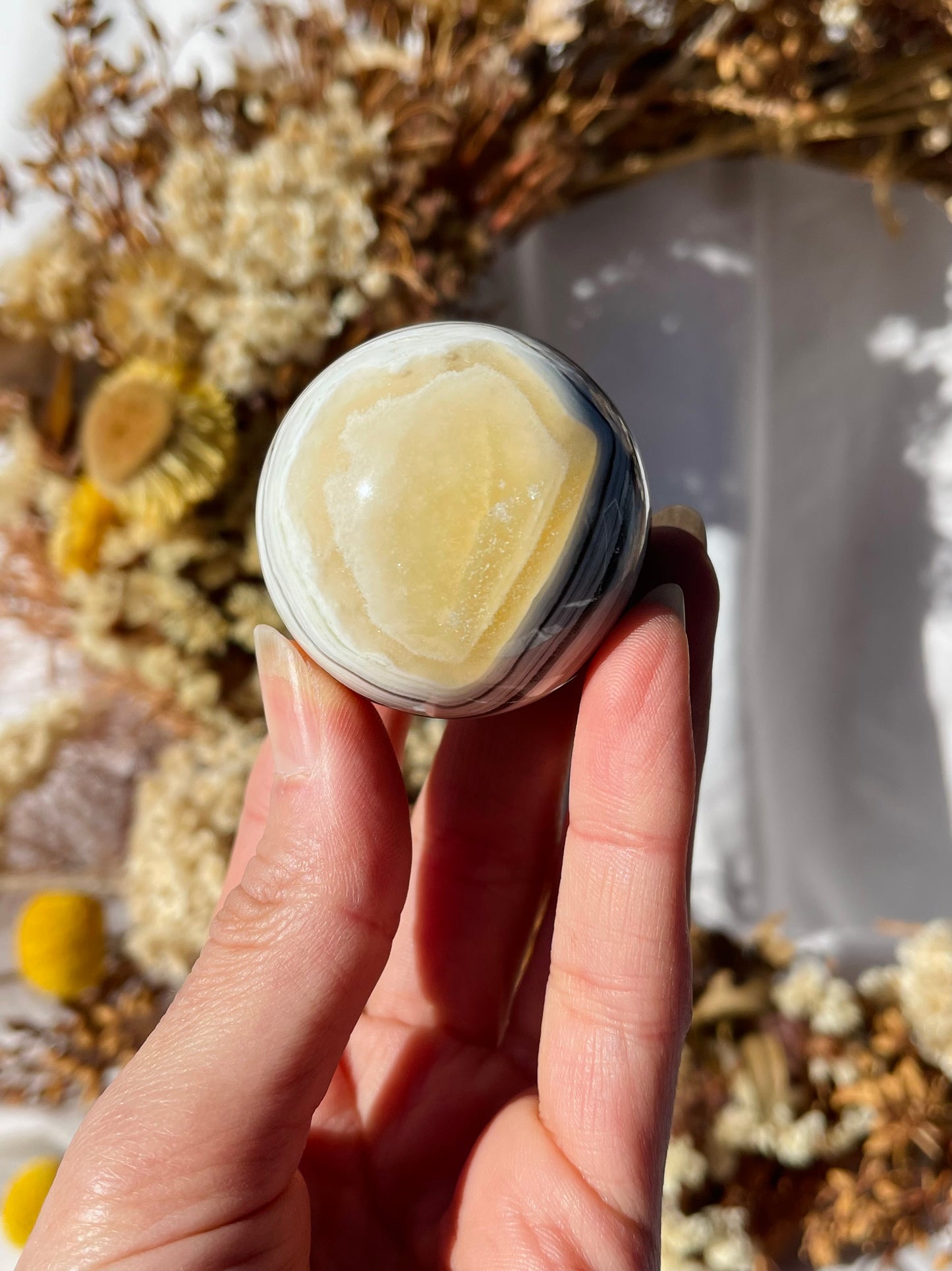 Yellow Zebra Calcite Sphere #2