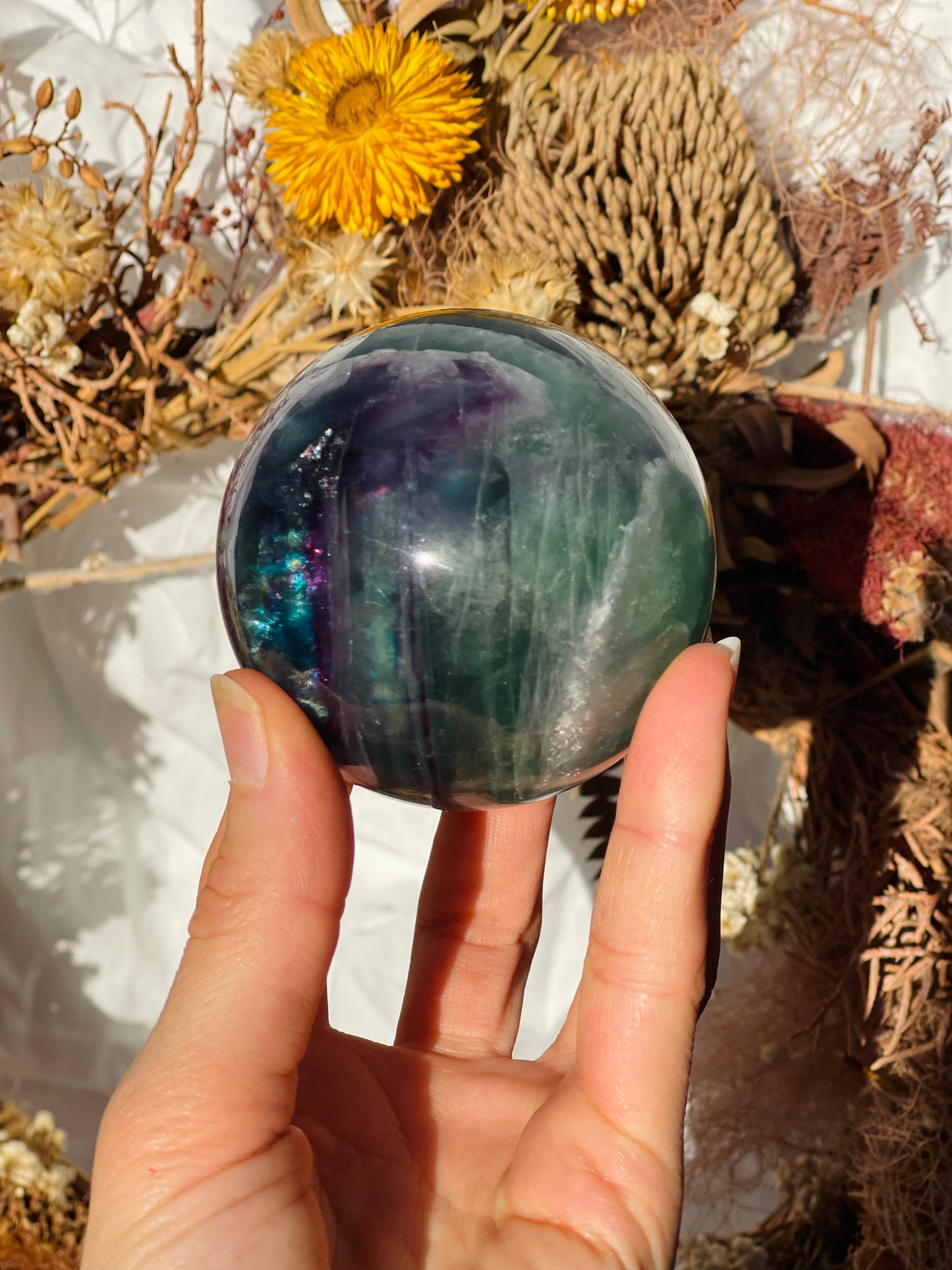 Rainbow Fluorite Sphere