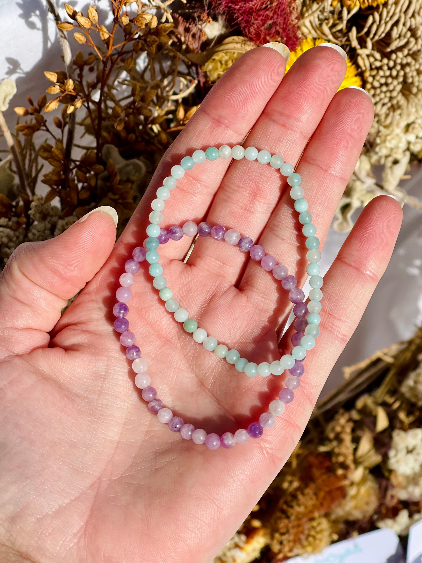 Bracelet Set | Lepidolite & Amazonite