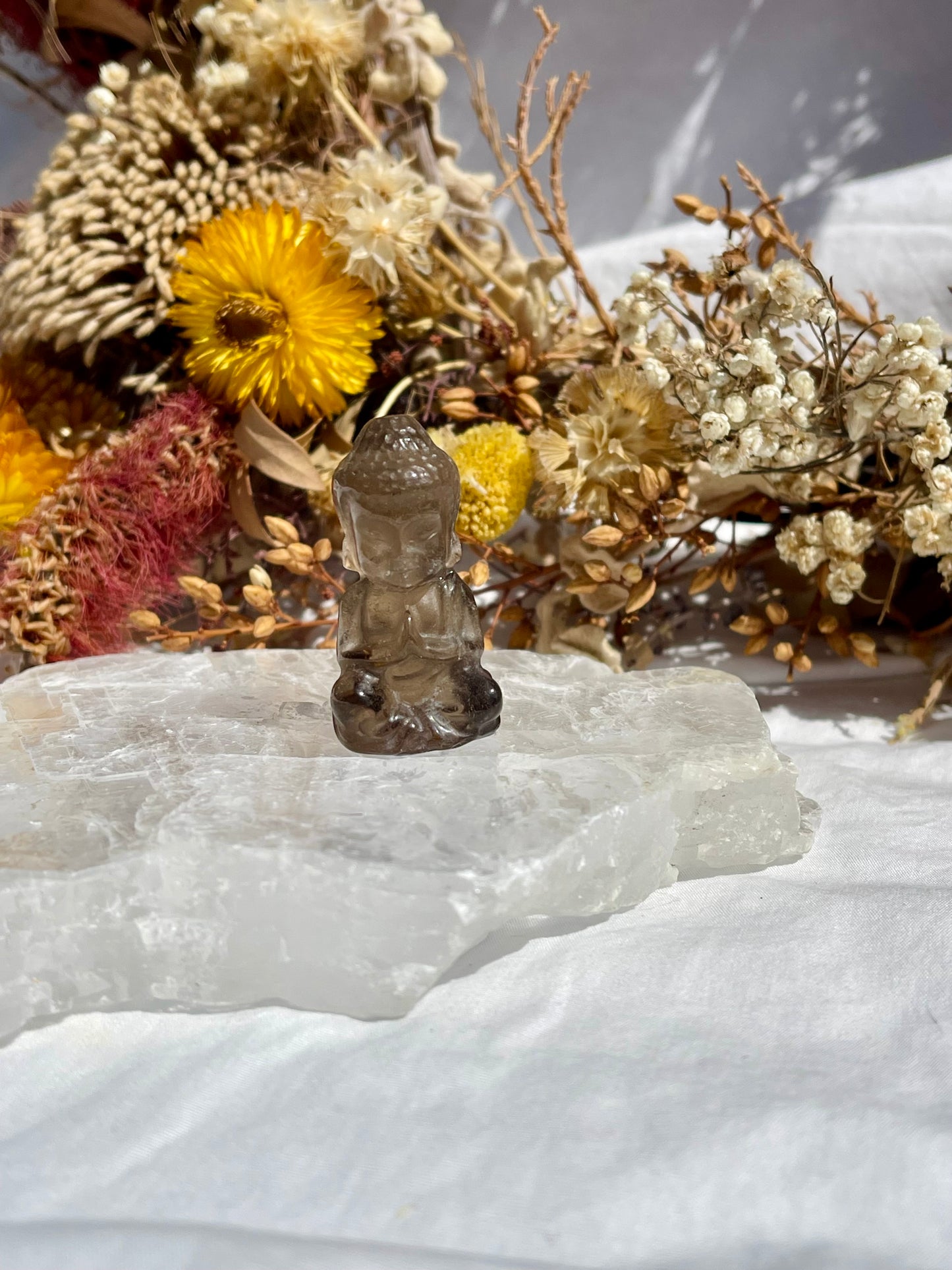 Smokey Quartz Buddha