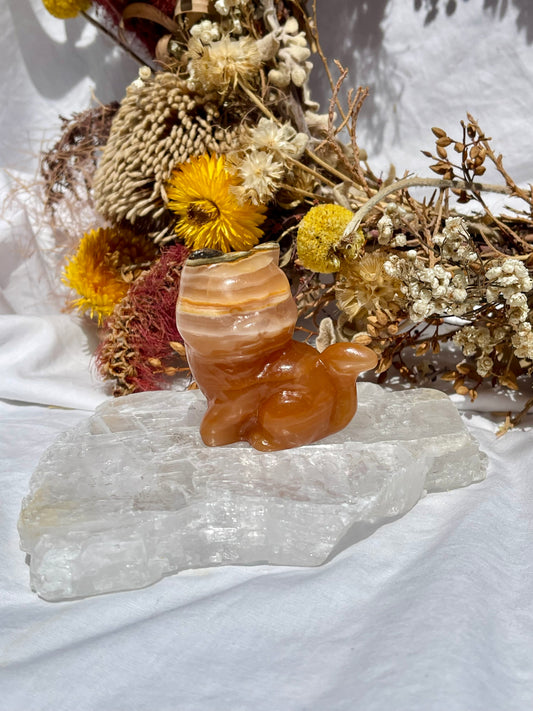 Orange Calcite Grumpy Cat