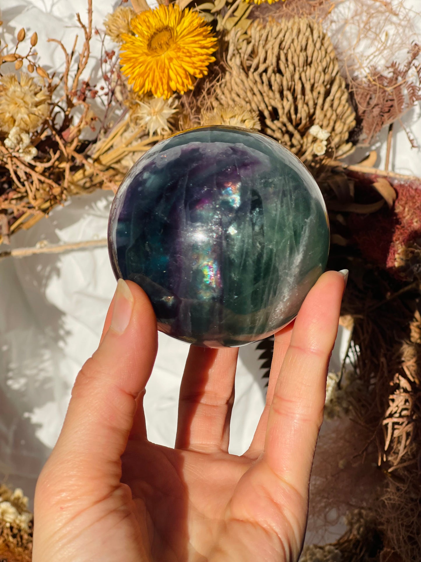 Rainbow Fluorite Sphere