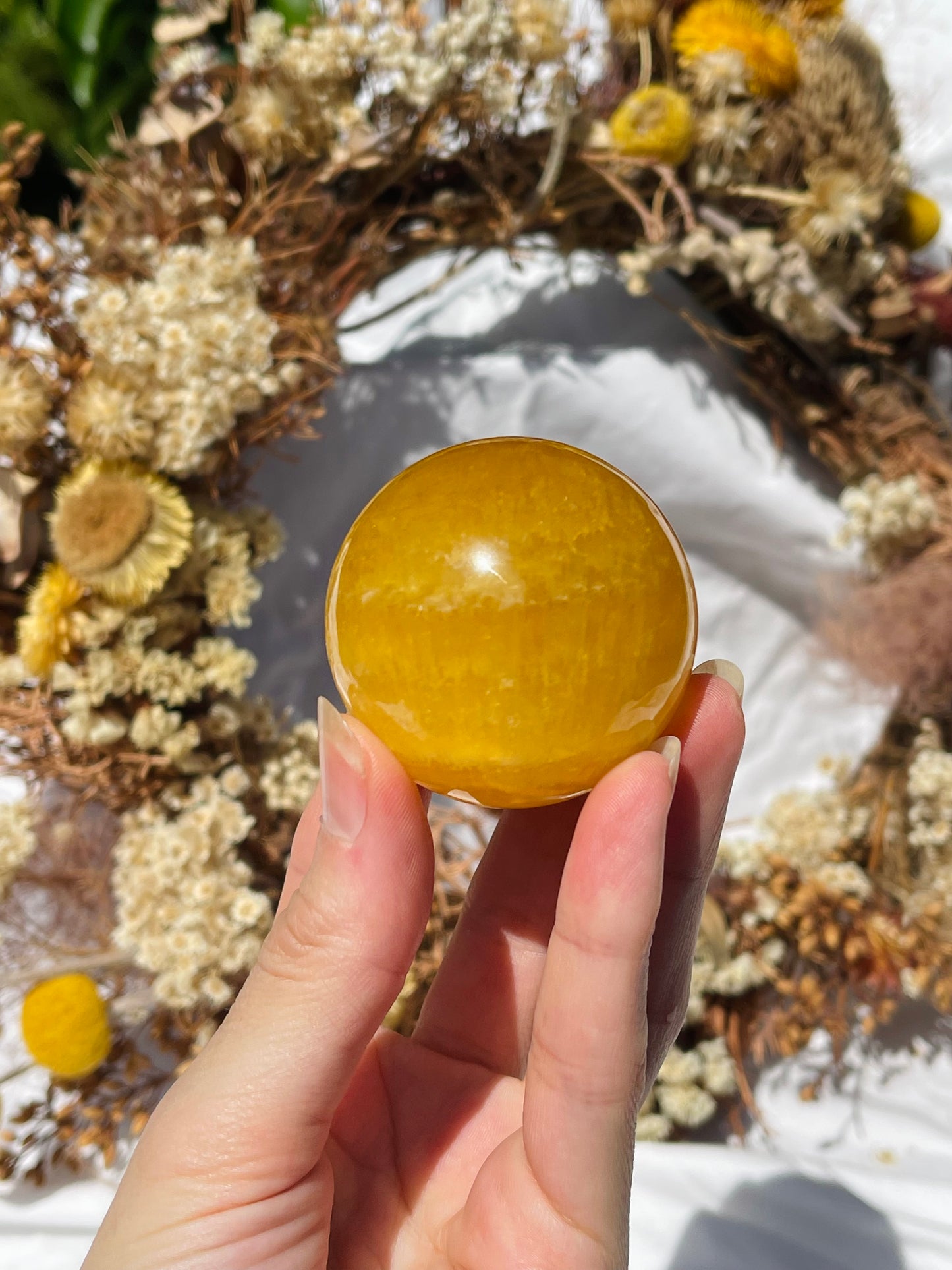 Yellow Fluorite Sphere