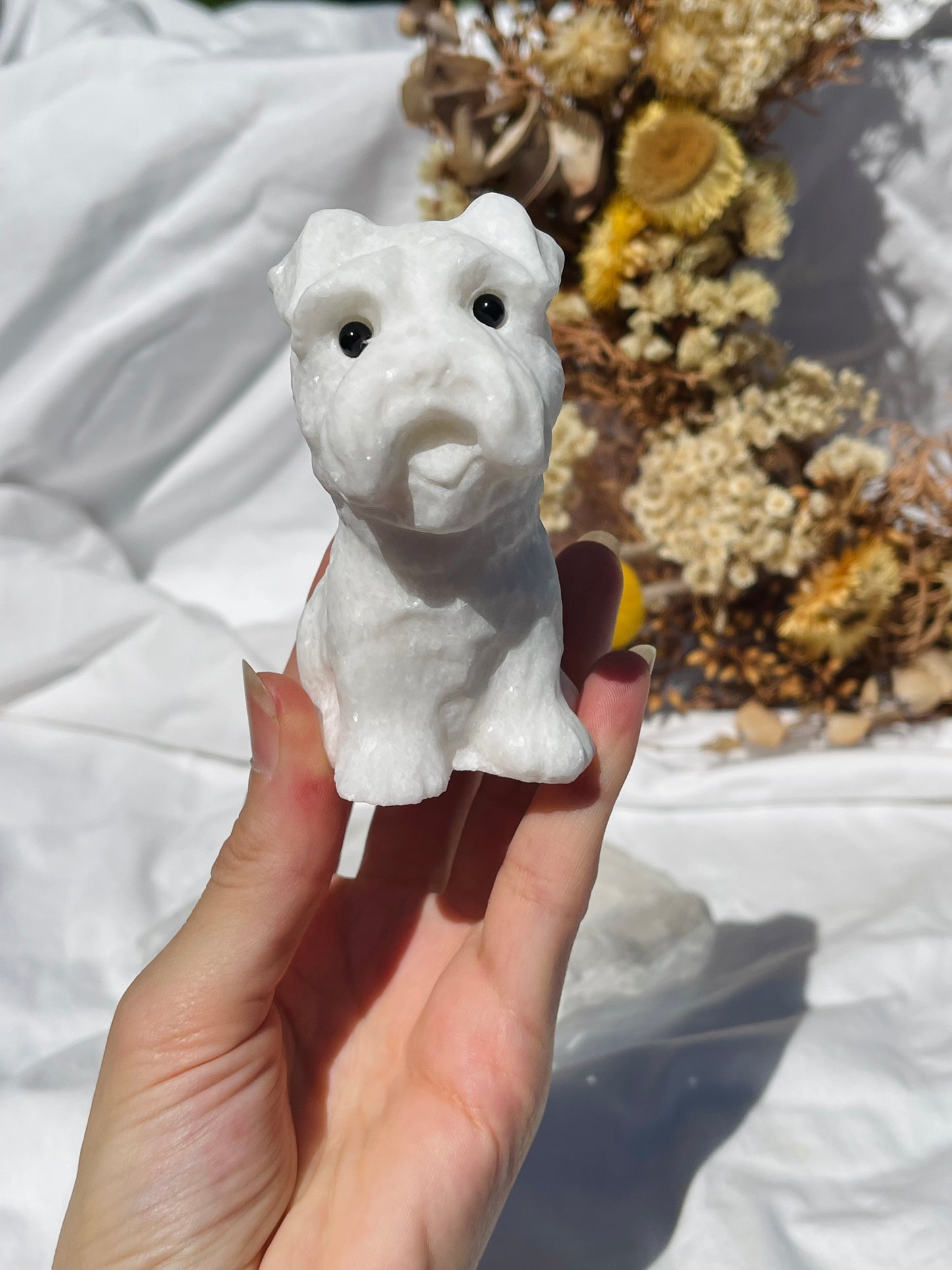 White Jade Scottie Dog