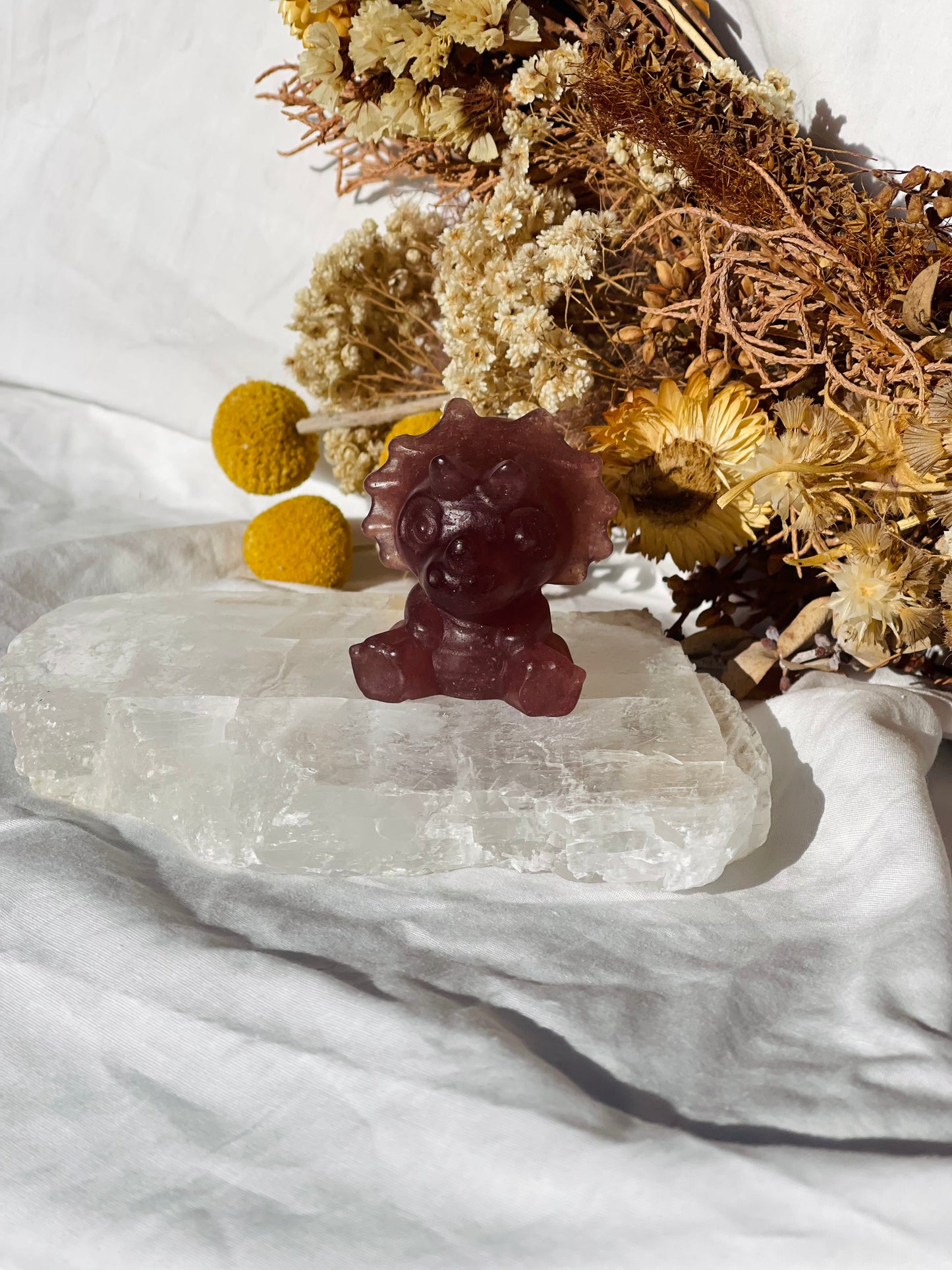 Strawberry Quartz baby Triceratops