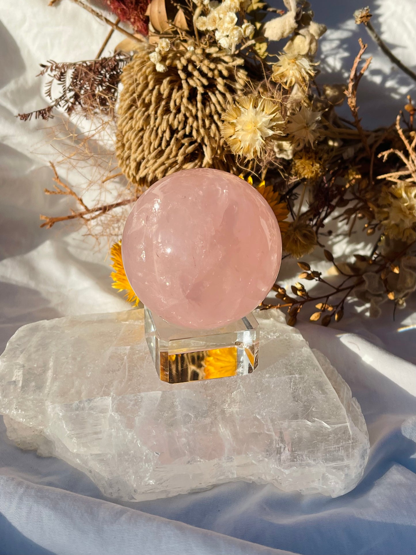 Star Rose Quartz Sphere