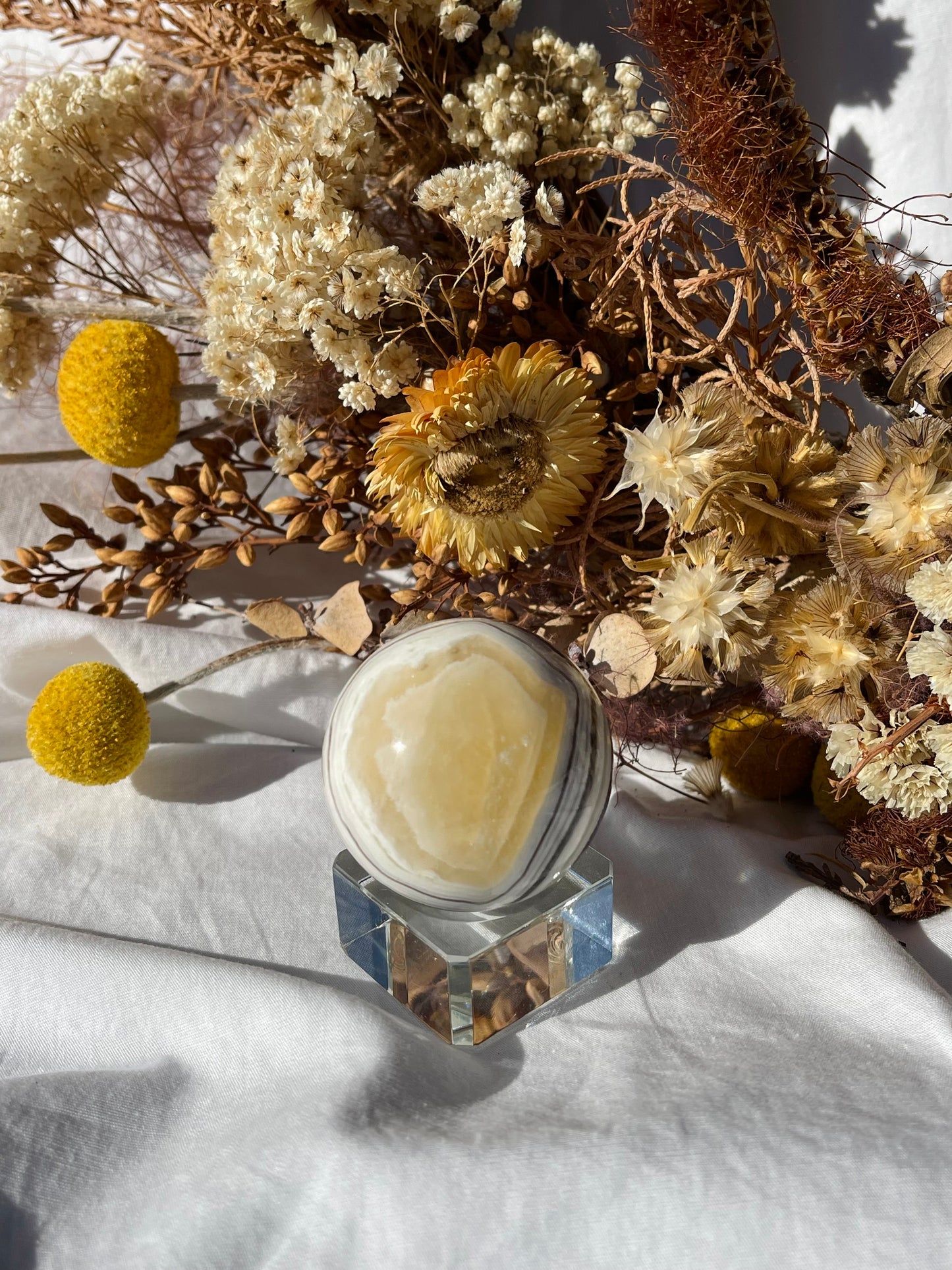 Yellow Zebra Calcite Sphere #2