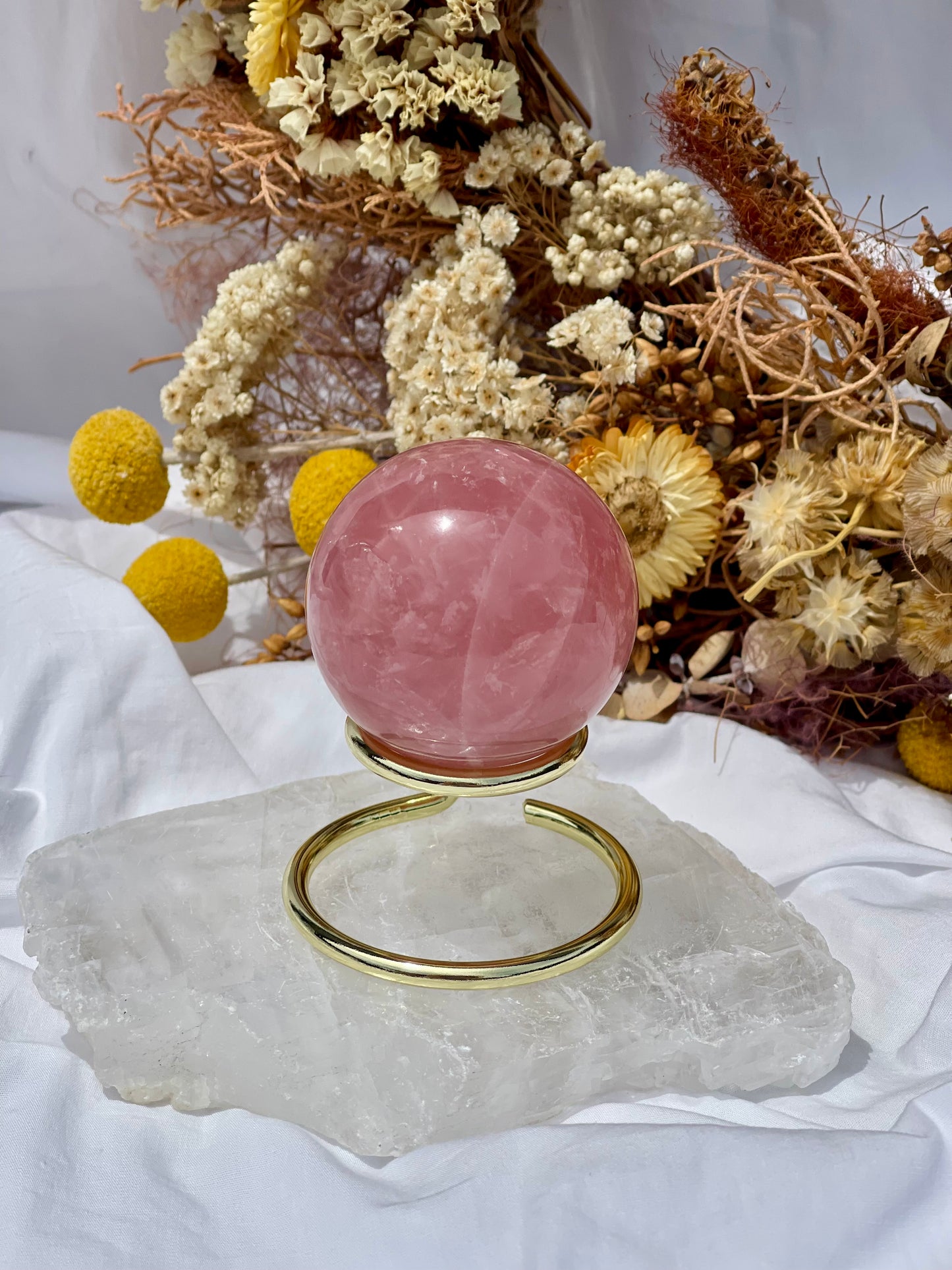 Star Rose Quartz Sphere