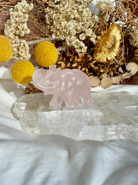 Rose Quartz Elephant