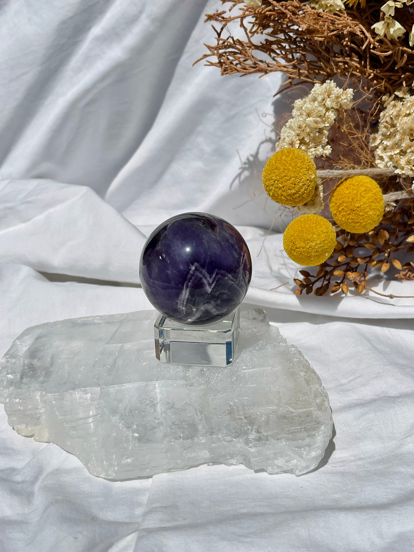 Chevron Amethyst Sphere