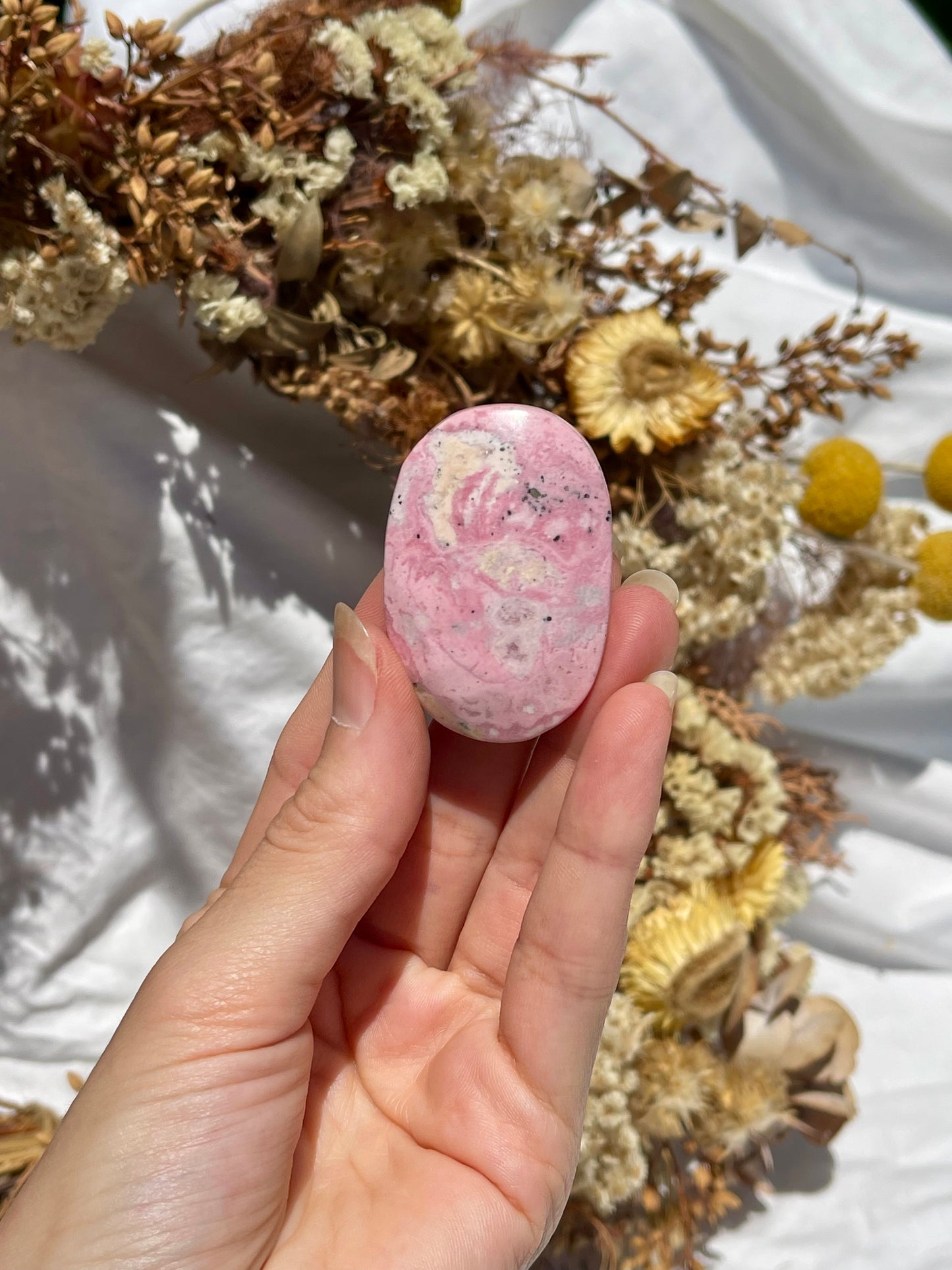 Peruvian Rhodonite Palm Stone #2