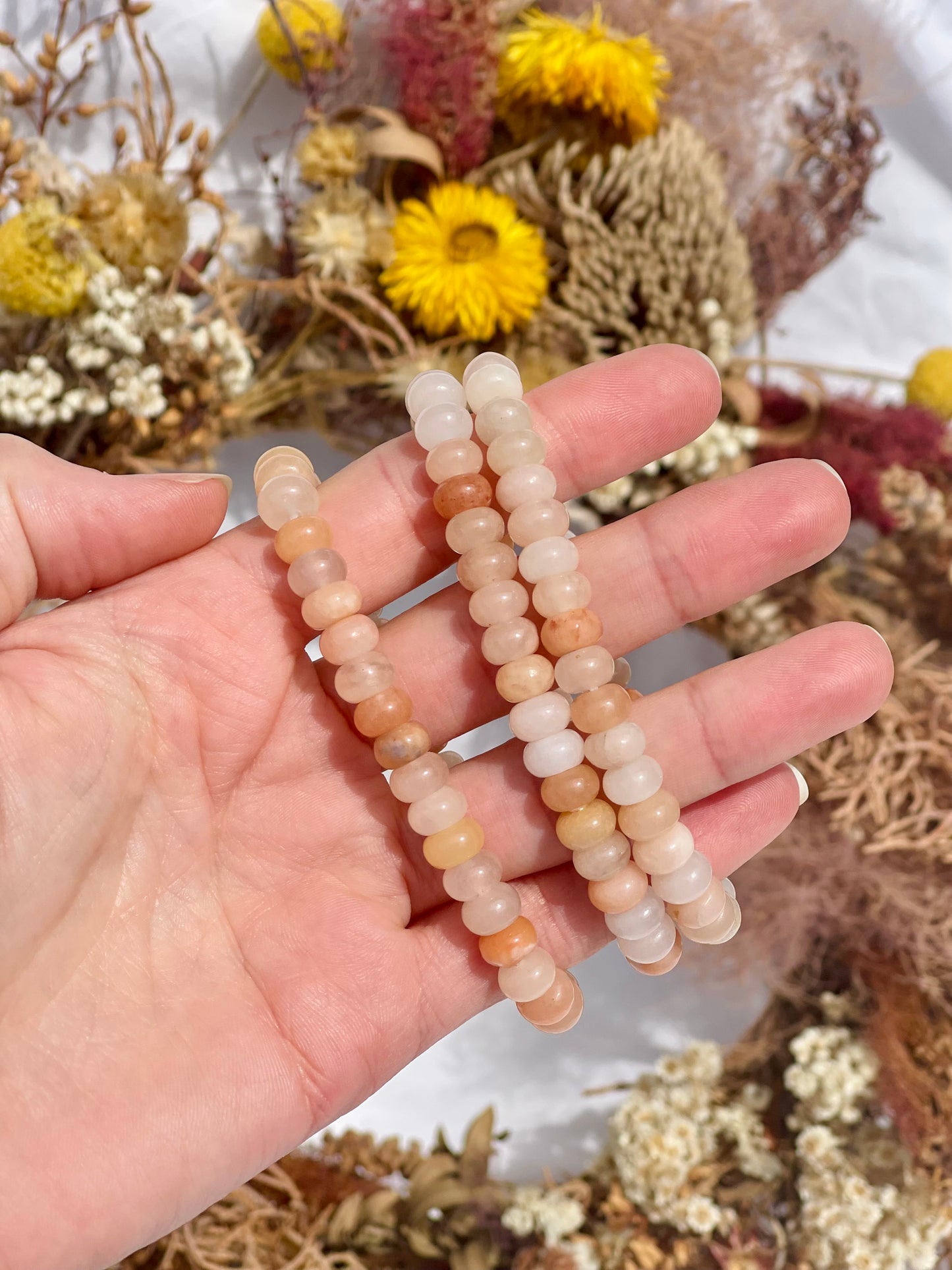 Peach Aventurine Donut Bracelet