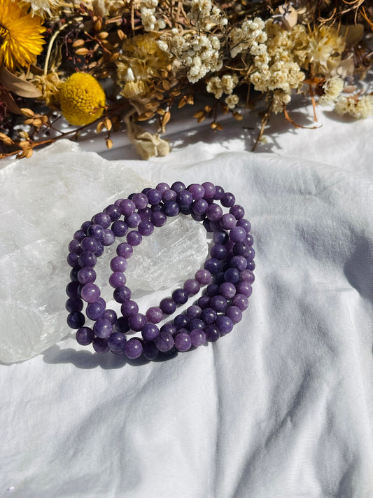 Dark Lepidolite Bracelet | 6mm