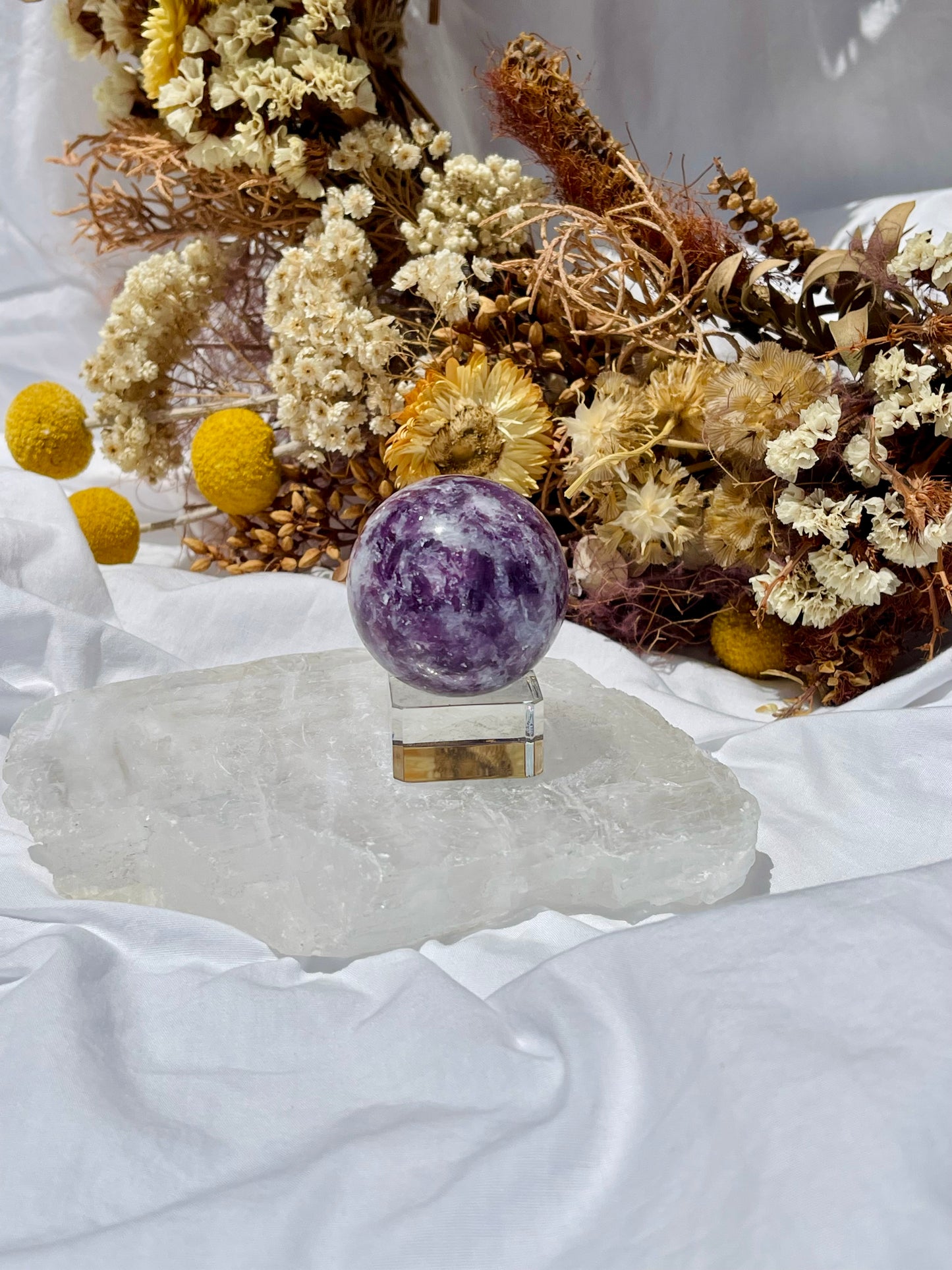 Gem Lepidolite Sphere #1