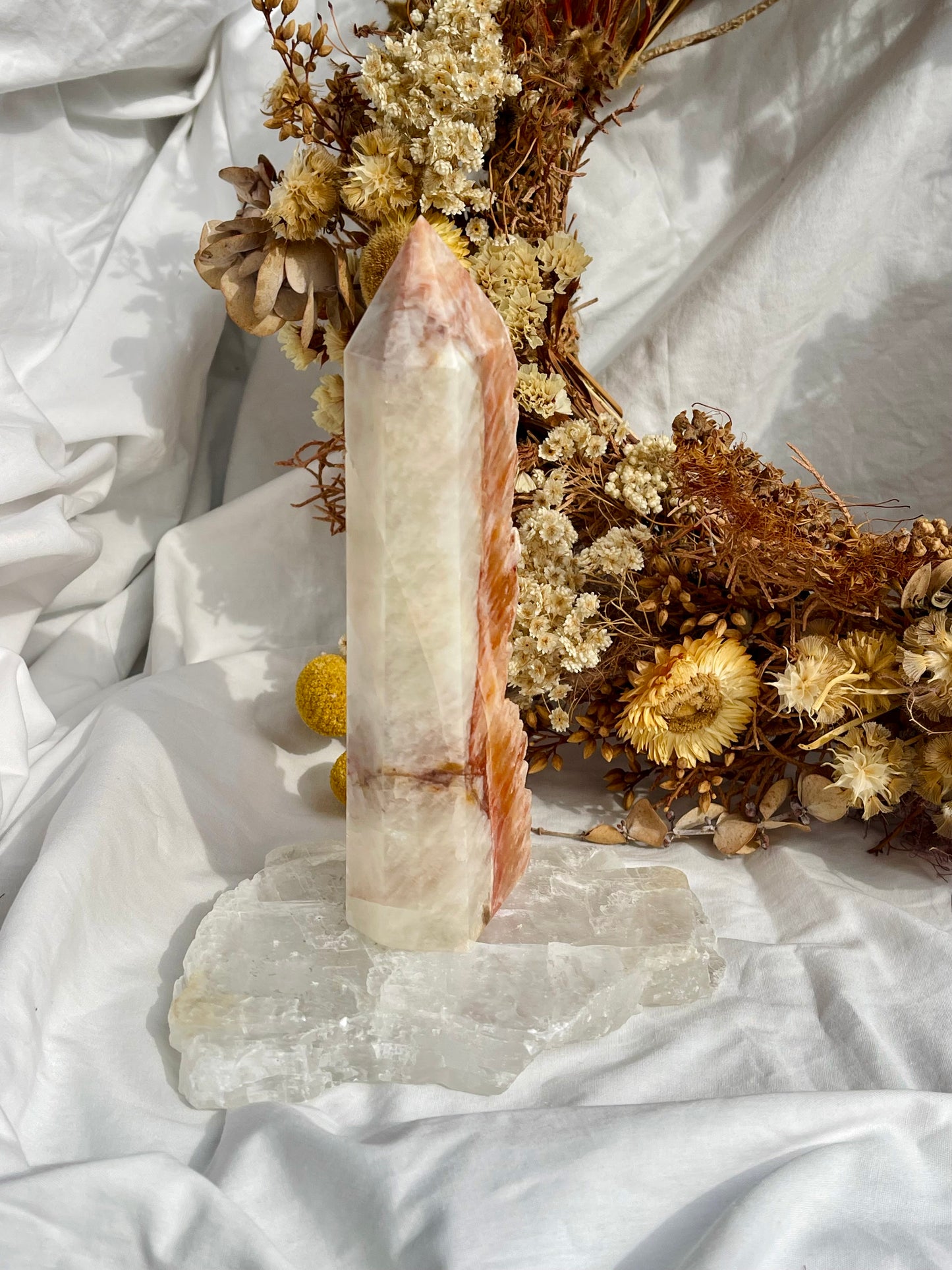 Orange Dogs Tooth Calcite Point