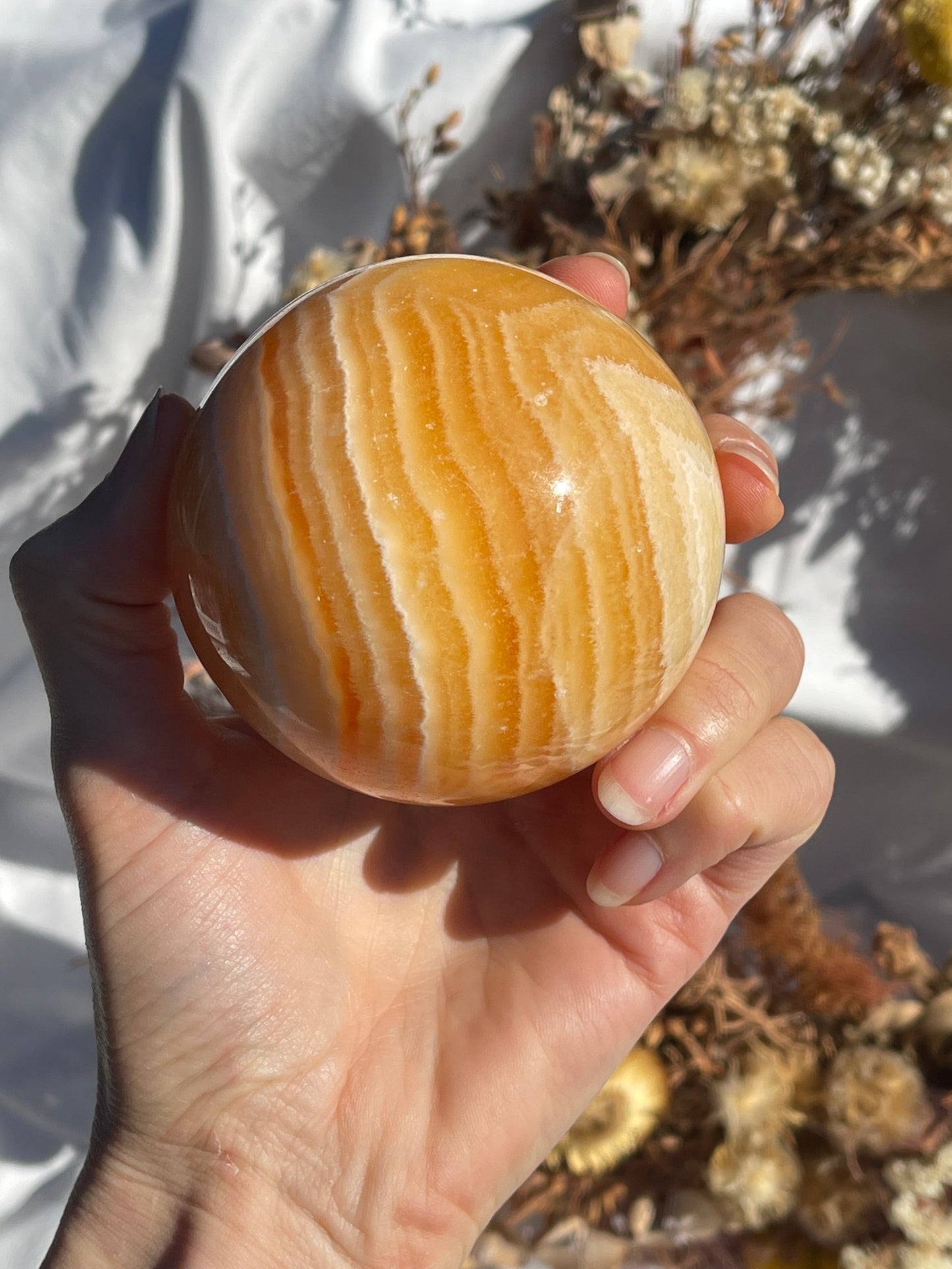 Orange Calcite Sphere