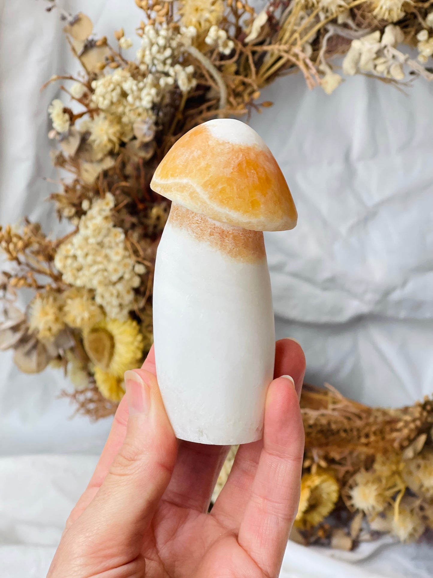 Orange Calcite Mushroom #2