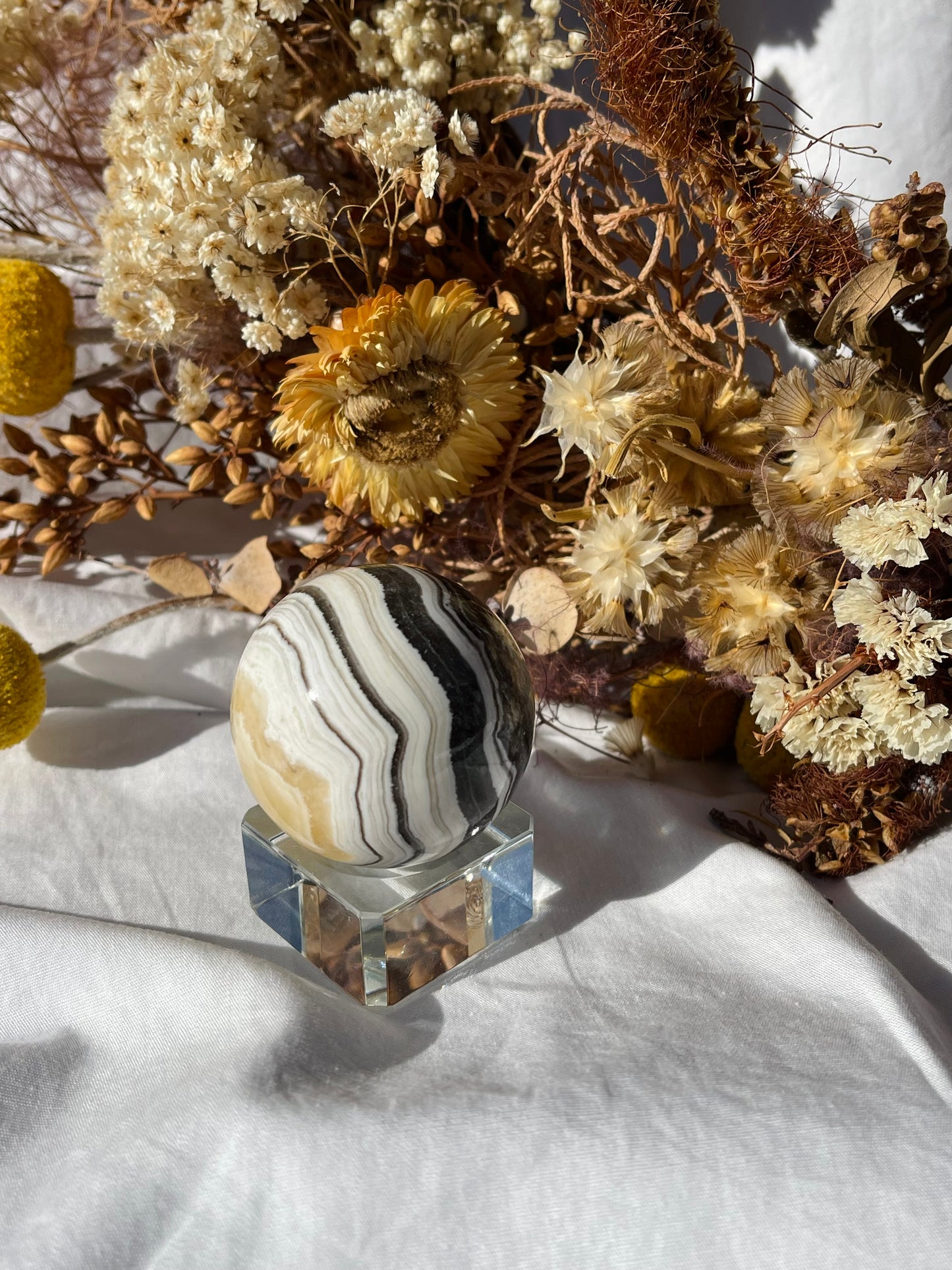 Yellow Zebra Calcite Sphere #2