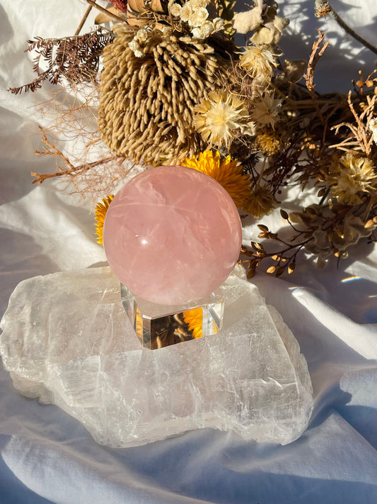 Star Rose Quartz Sphere