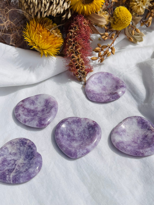 Lepidolite Heart Worry Stone