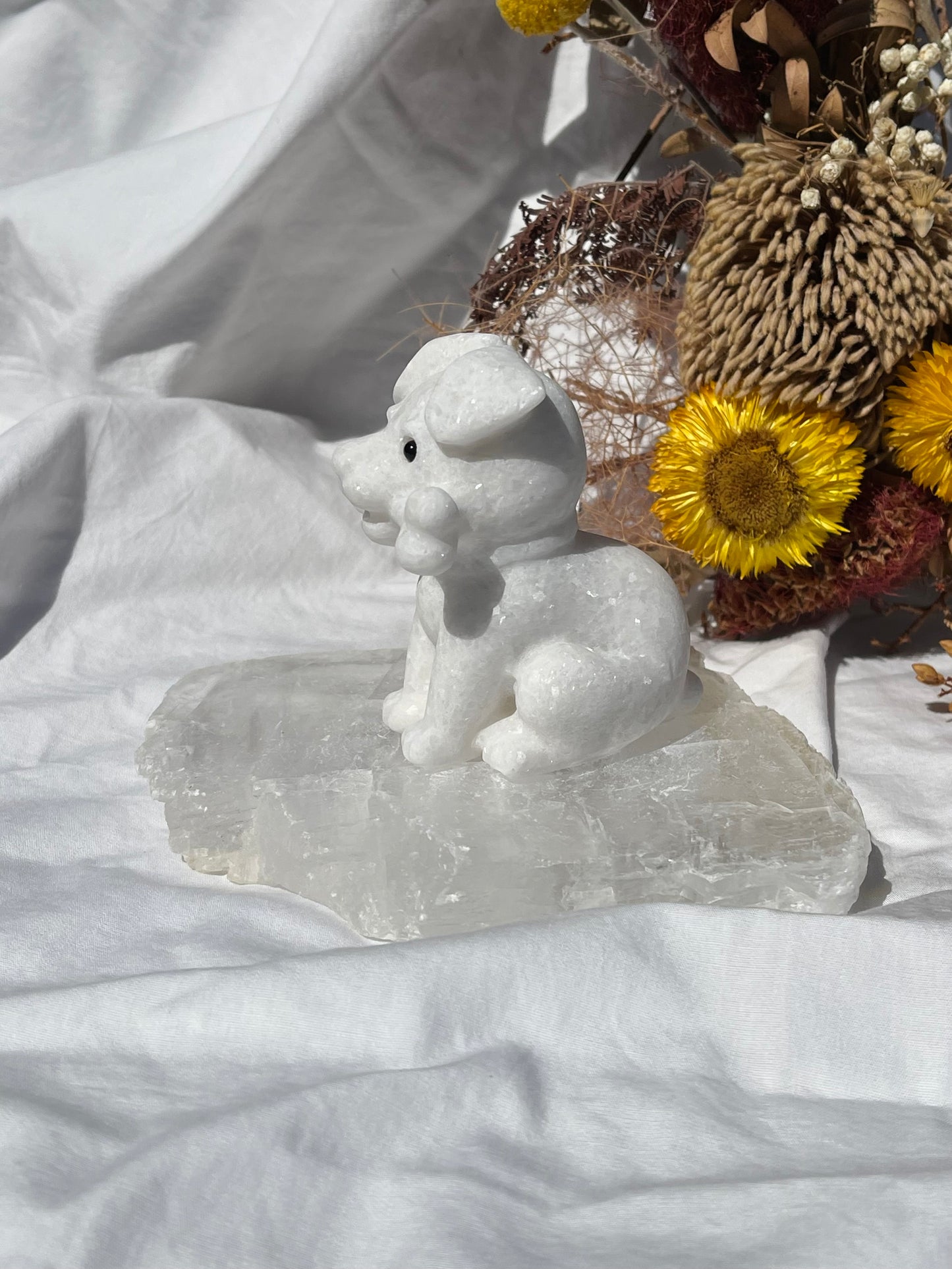 White Jade Dog With Bone