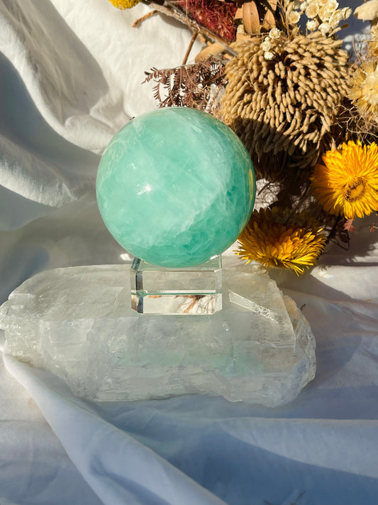 Green Fluorite Sphere