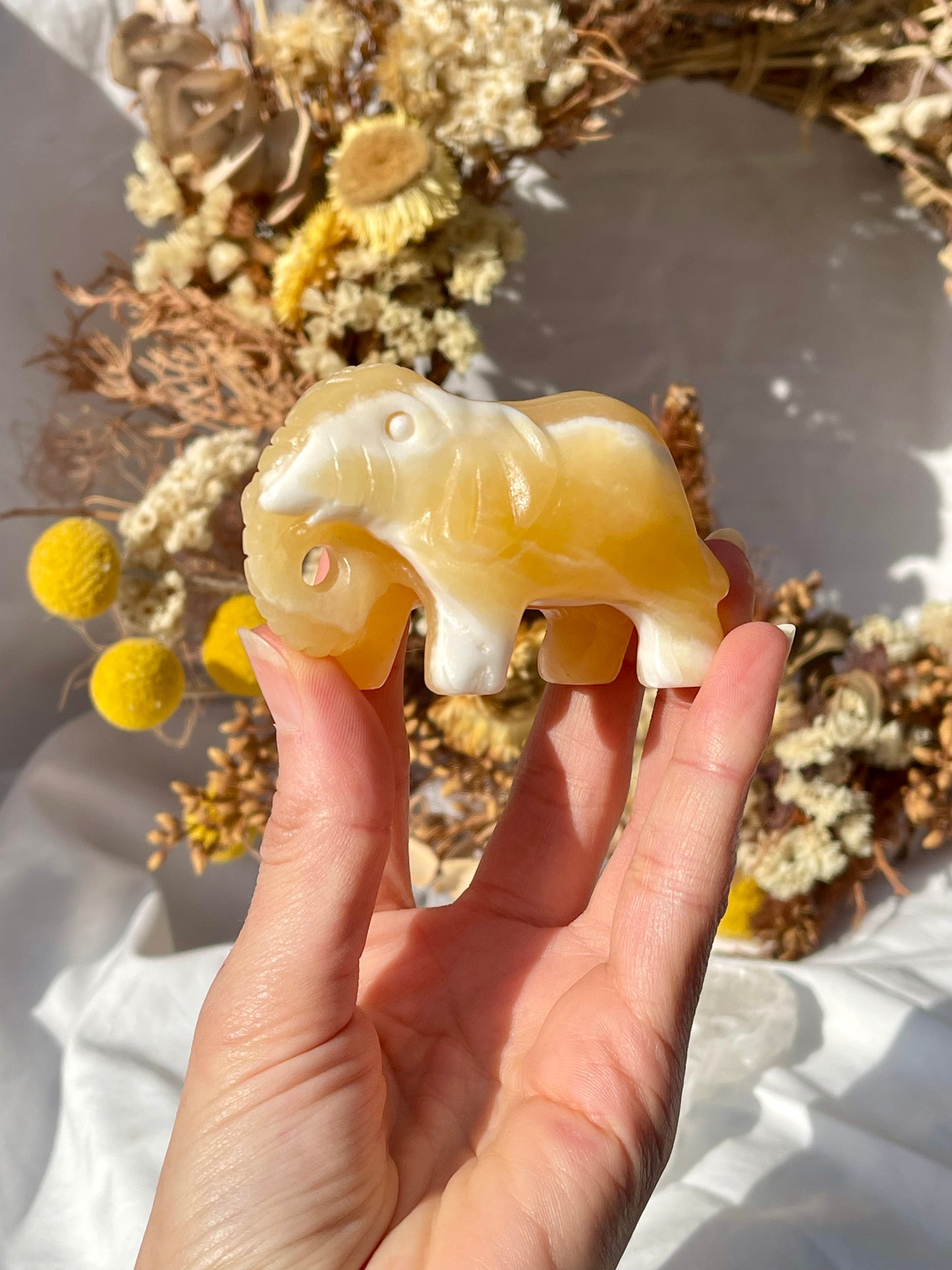 Orange Calcite Elephant #2