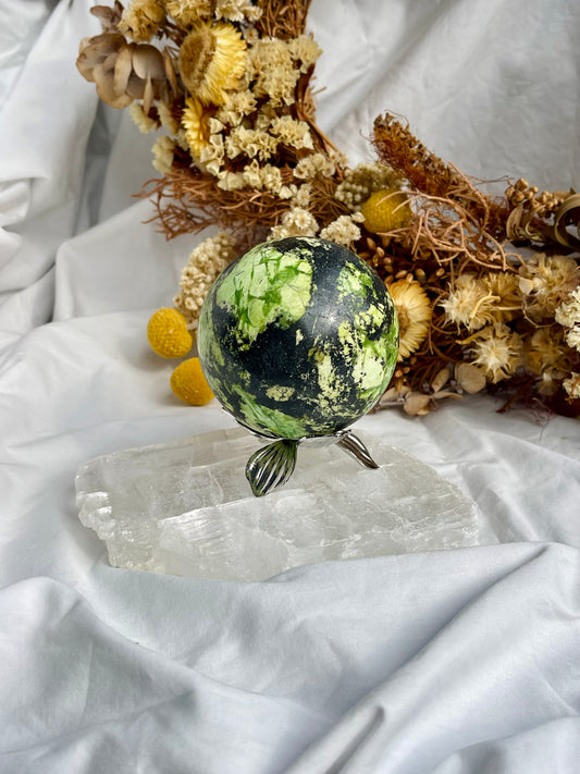 Green Opal & Hematite Sphere