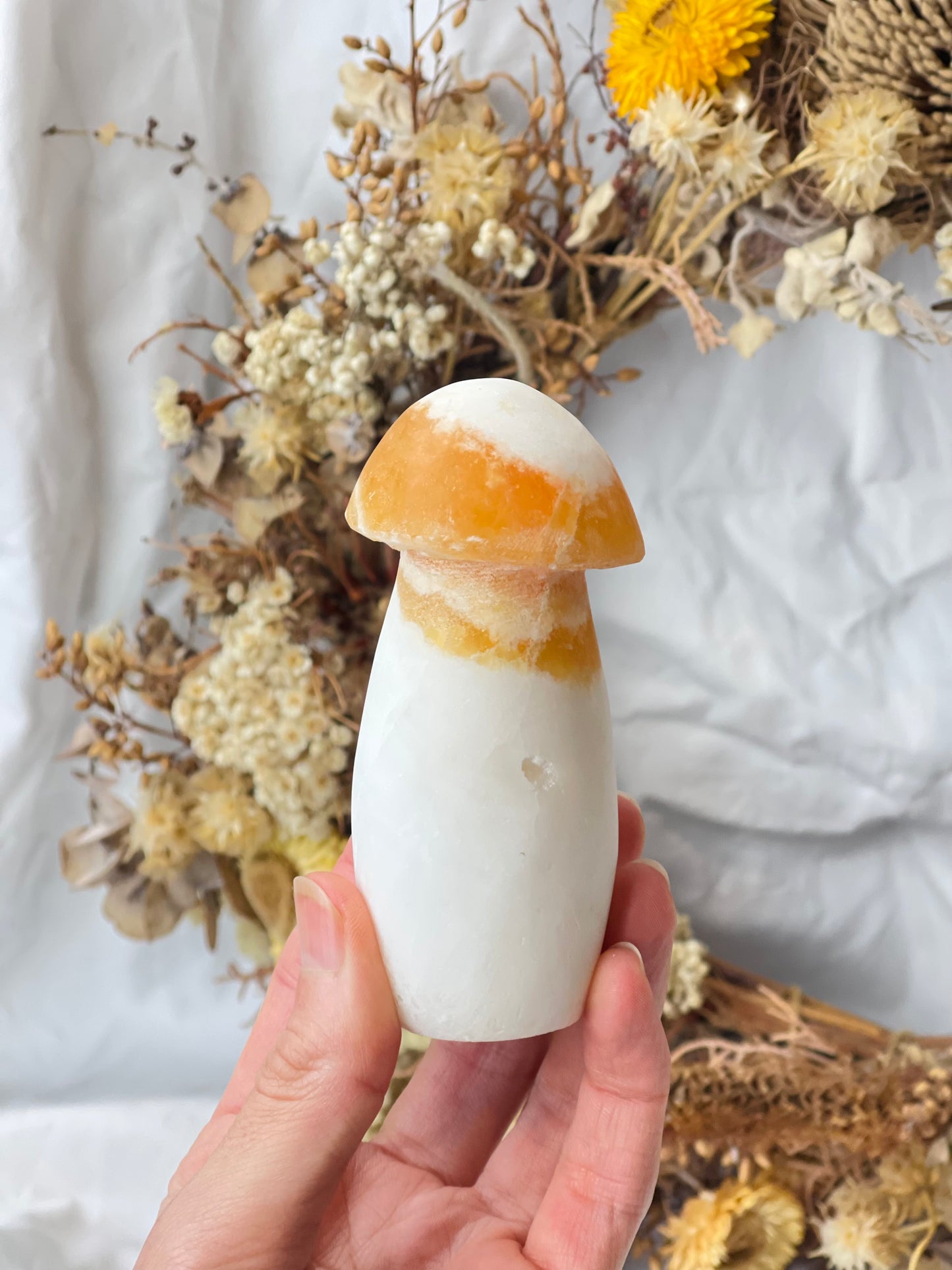Orange Calcite Mushroom #4