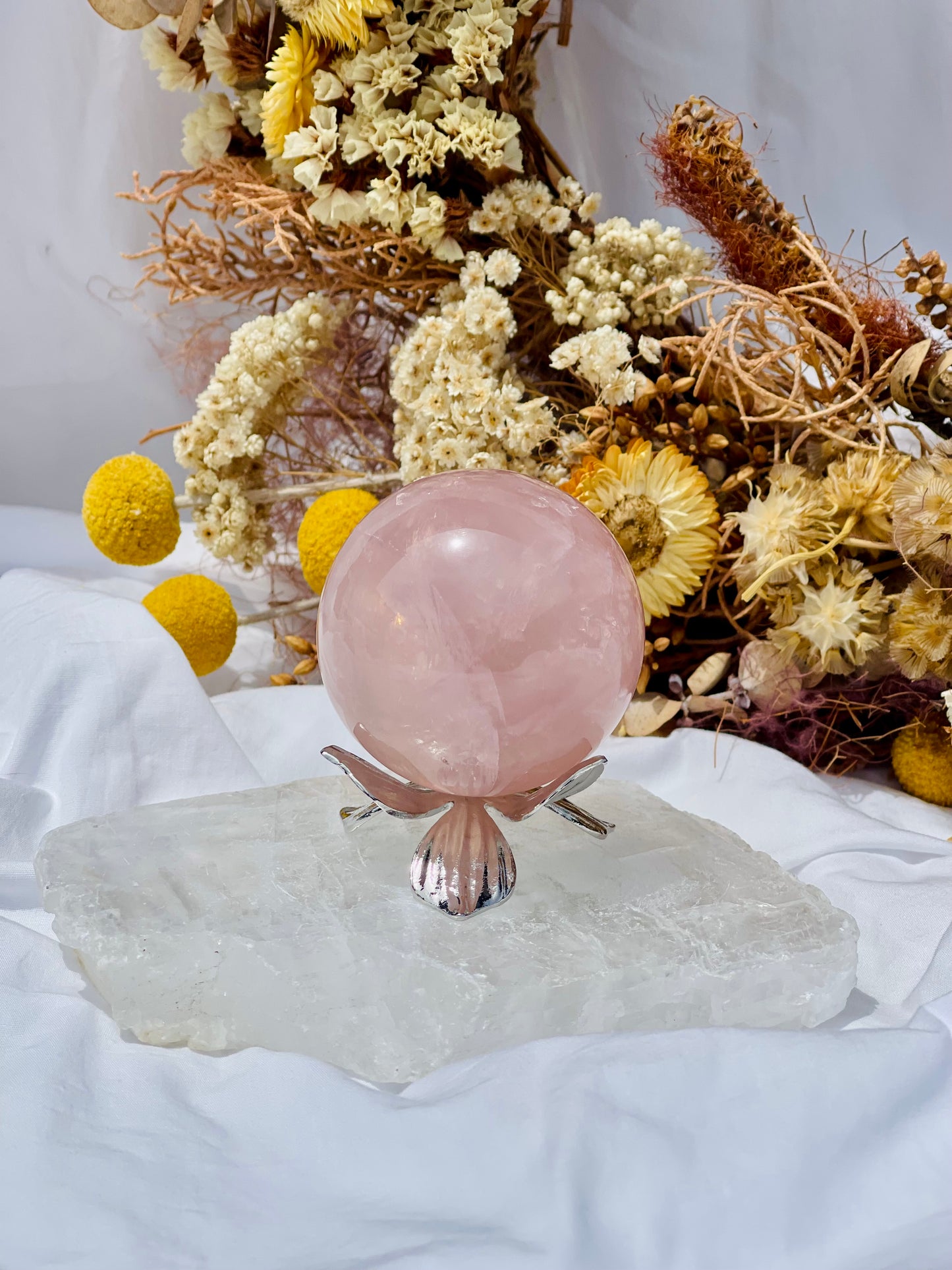 Star Rose Quartz Sphere