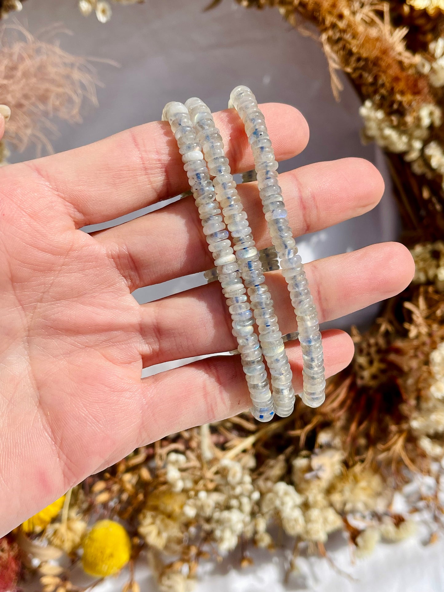 Labradorite Mini Donut Bead Bracelet