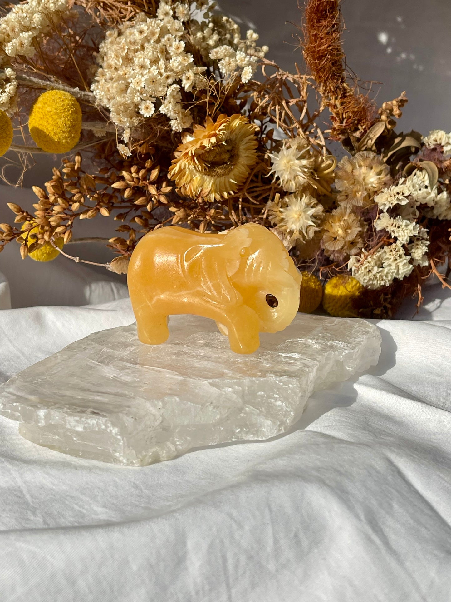 Orange Calcite Elephant #2