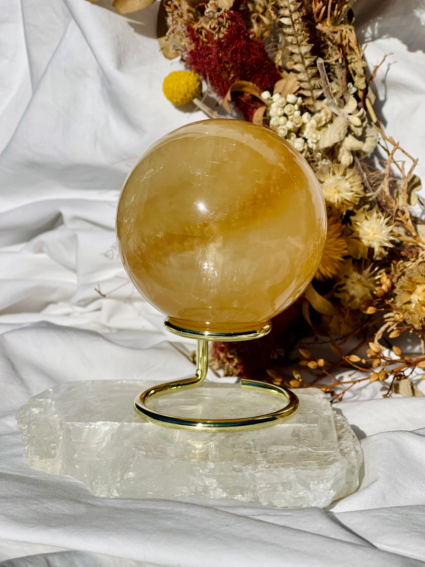 Honey Calcite Sphere C